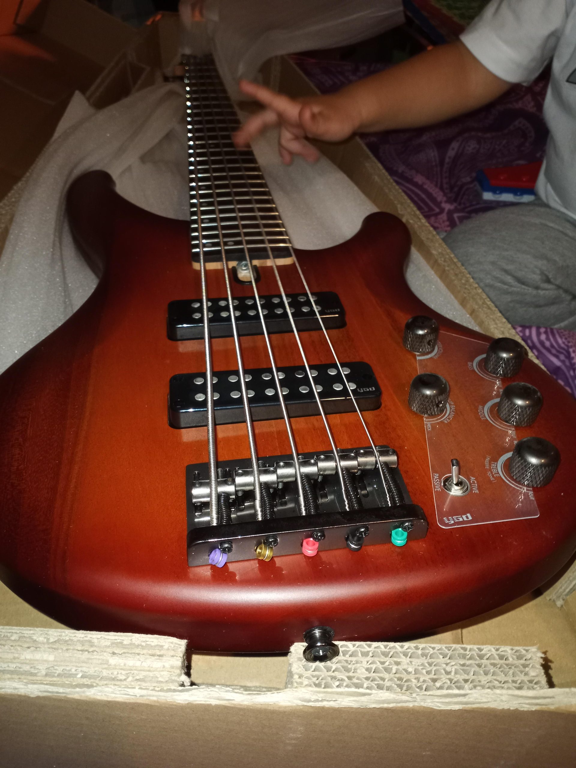 Yamaha TRBX505 Brick Burst 5-string bass customer photo 2