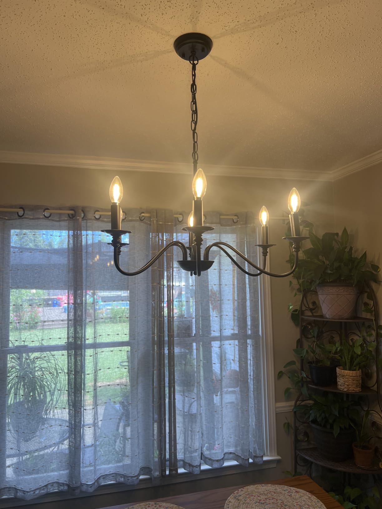 Depuley Farmhouse Chandelier for Dining Room: 6-Light Black Industrial Kitchen Island Pendant Light Fixture, Rustic Candle Chandeliers Vintage Modern Hanging Ceiling Lamp for Bedroom Foyer customer photo 2