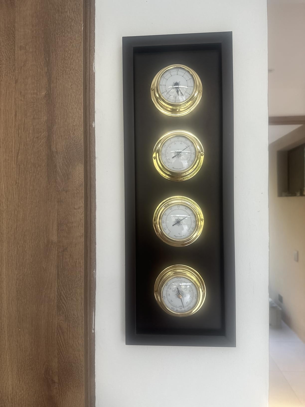 4-Pack Mini Hygrometer Thermometer, Weather Station Set, Portable Marine Wall Mounted Barometer Clock Meter Thermometer Hygrometer Kit customer photo 1