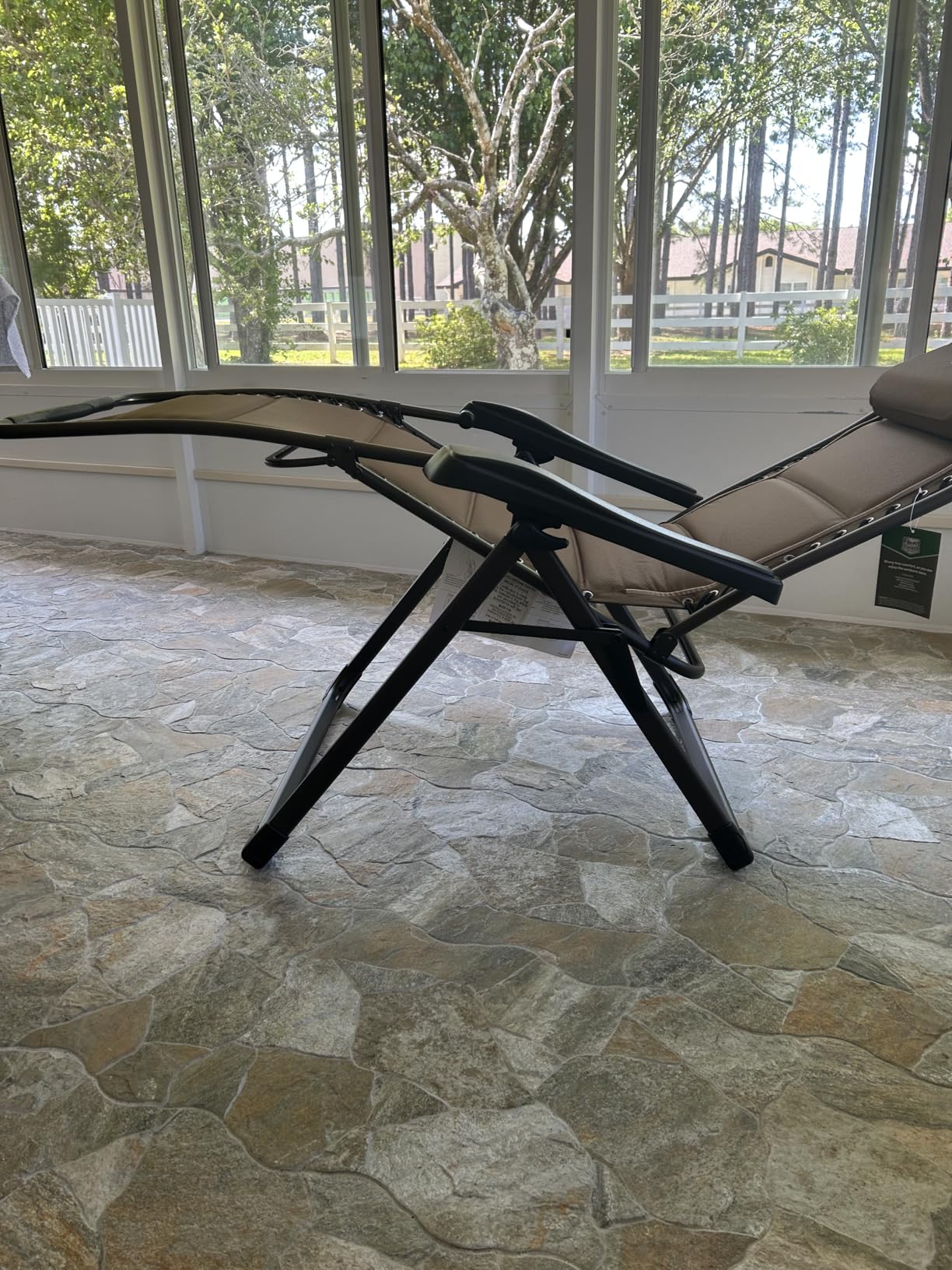 TIMBER RIDGE Zero Gravity Chairs, Folding Recliner Chair Padded with Cup Holder and Headrest, Adjustable Lounge Reclining Chair for Outdoor Camping Lawn Patio Indoor, Supports 350lbs, Brown customer photo 1