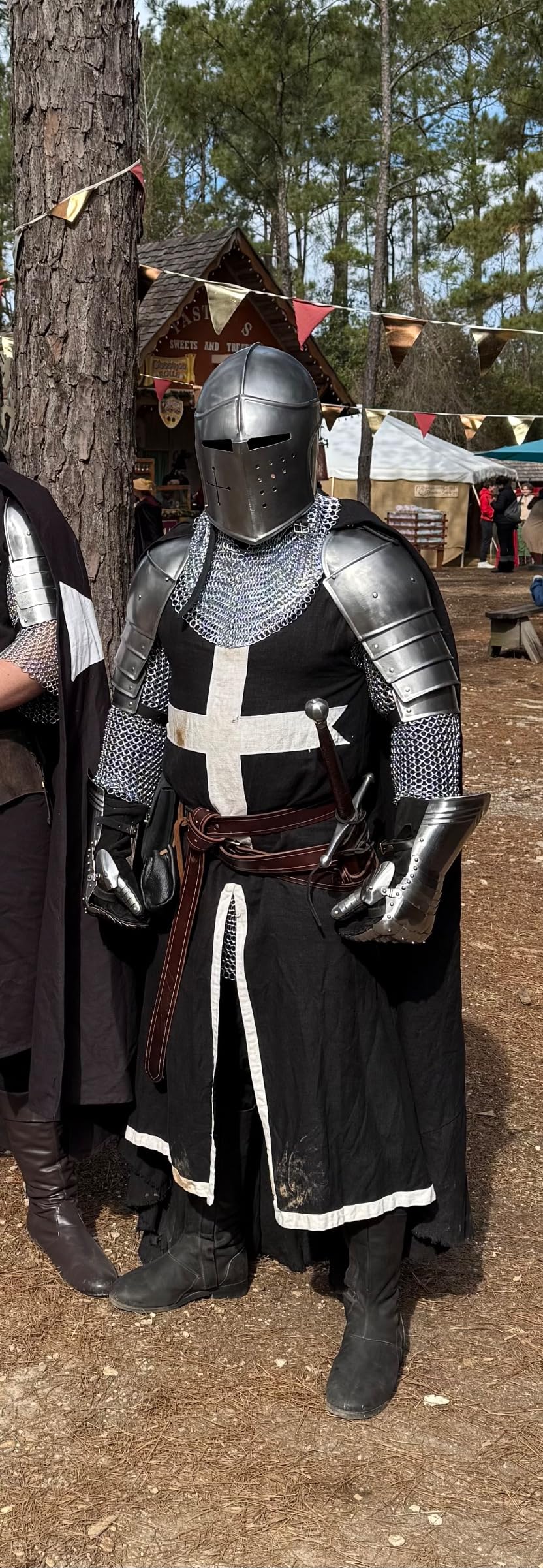 Half Sleeves Chainmail Shirt with Coif Medieval Knight Armor Costume customer photo 1