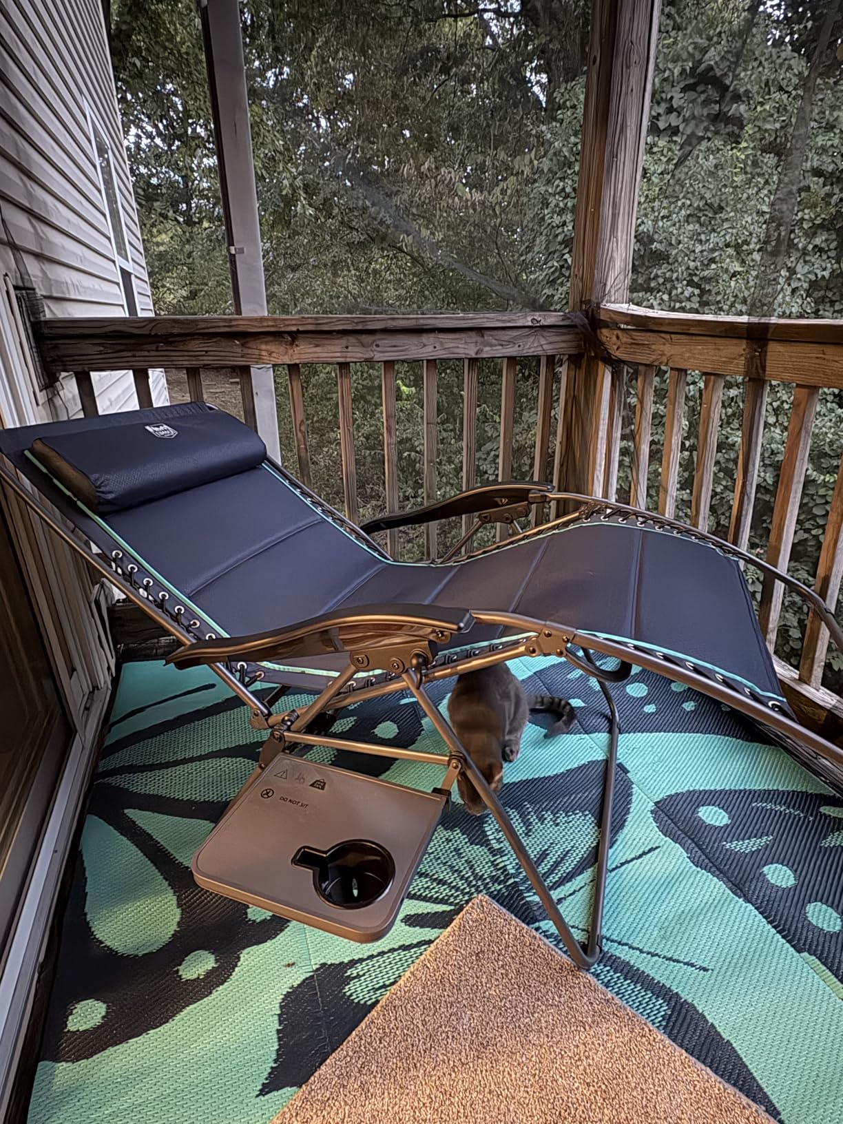 Timber Ridge Oversized Zero Gravity Chair, 33In Wide XXL Zero Gravity Reclining Chair with Side Table, Full Padded Lounge Chair for Outdoor Camping Patio Lawn, Heavy Duty Supports 500lbs, Grey customer photo 2