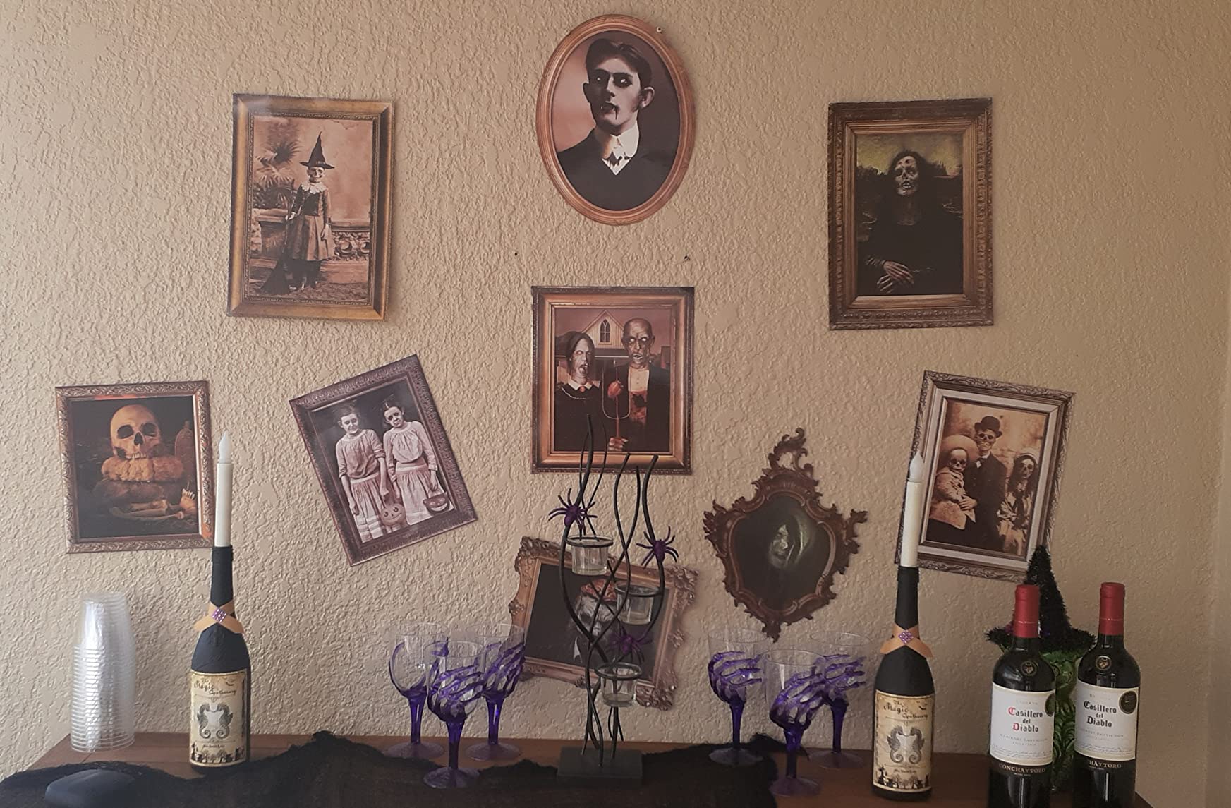 Outus 12 Pieces Haunted House Decor Halloween Haunted Pictures Decoration Gothic Mansion Portraits Horror Spooky Pictures for Halloween Wall House Decorations Supplies (Frame Not Included) customer photo 1