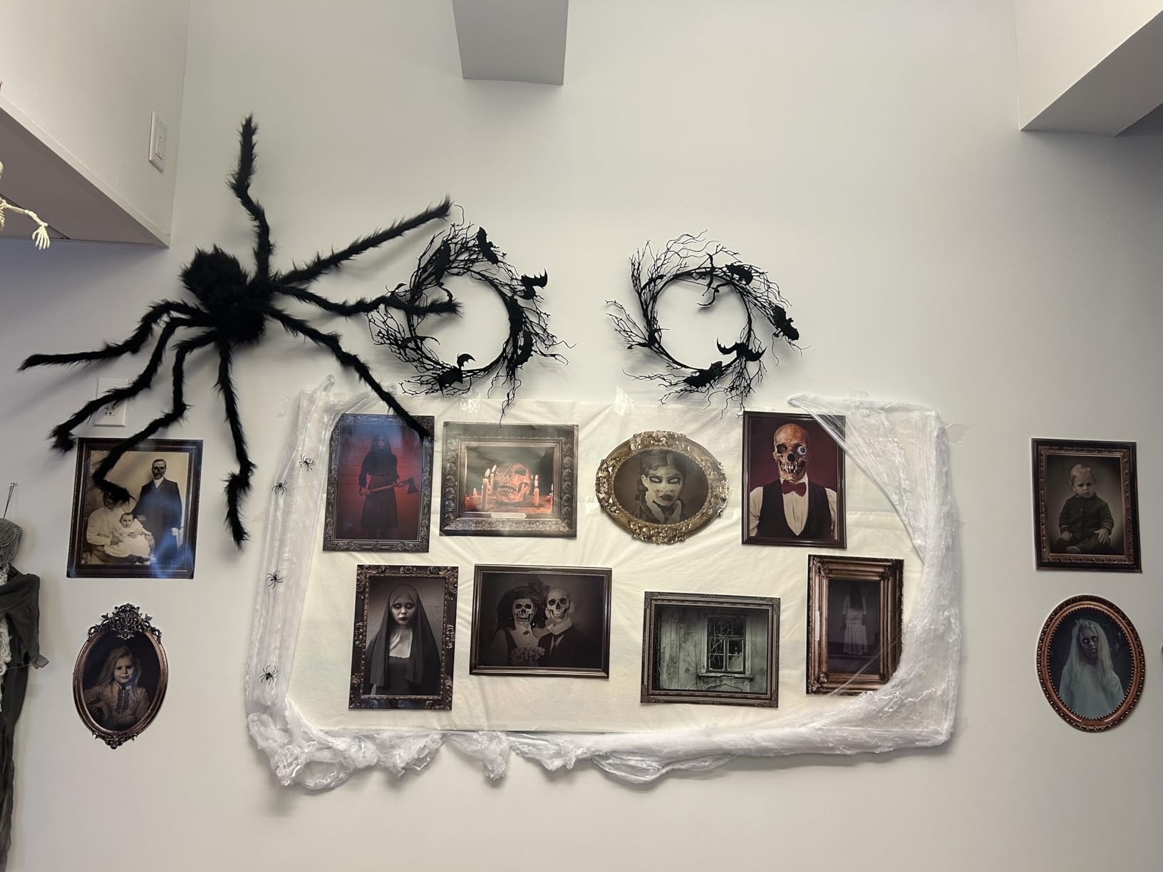 DUAIAI Halloween Decorations, 12 Pieces Laminated Halloween Gothic Decor Poster Frames Durable Haunted House Creepy Portraits Pictures Spooky Home Decor customer photo 1