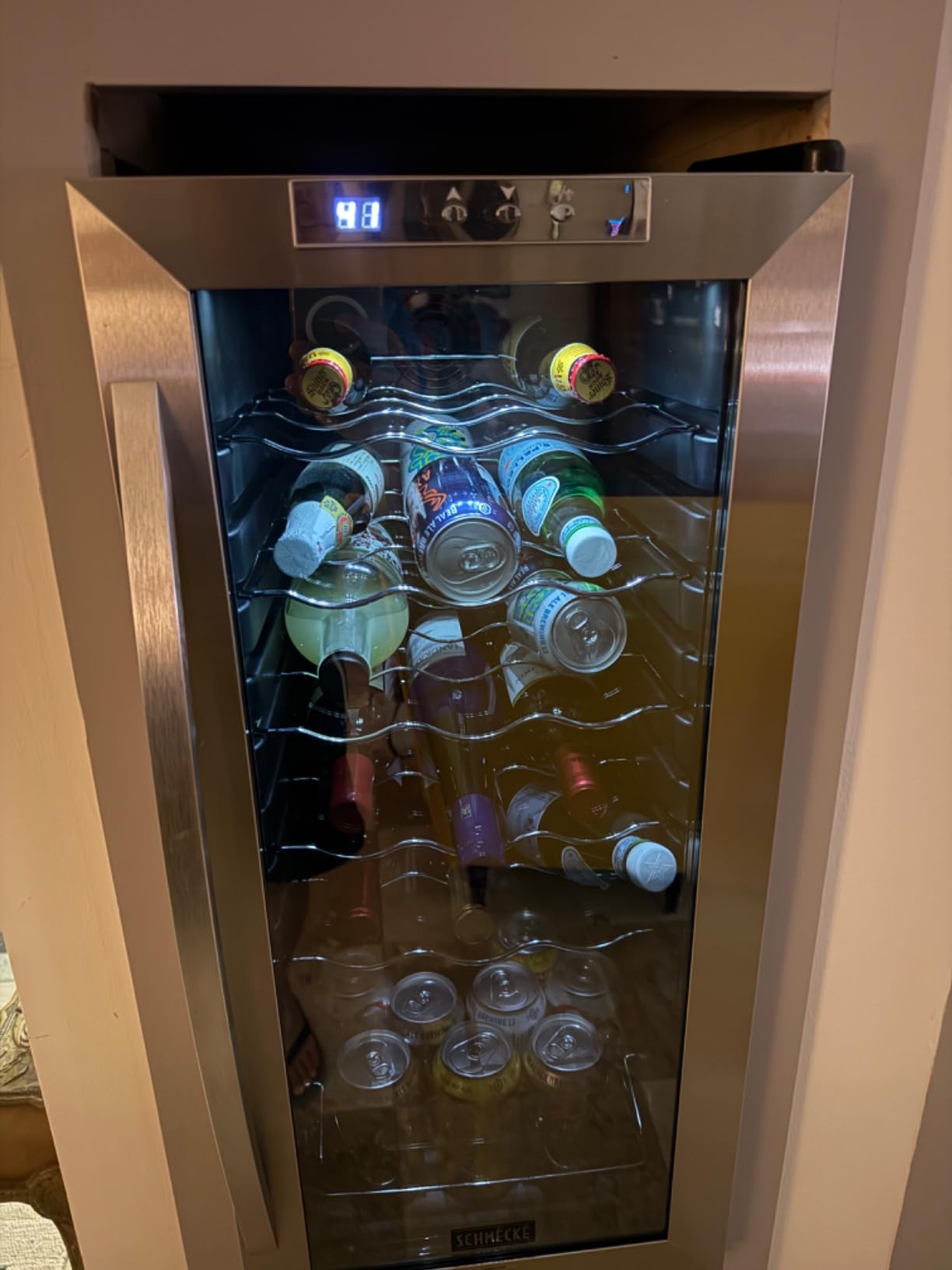 Schmecke 24 Bottle Compressor Wine Cooler Refrigerator w/Lock | Large Freestanding Wine Cellar | 41f-64f Digital Temperature Control Wine Fridge For Red, White, Champagne or Sparkling Wine - Black customer photo 2