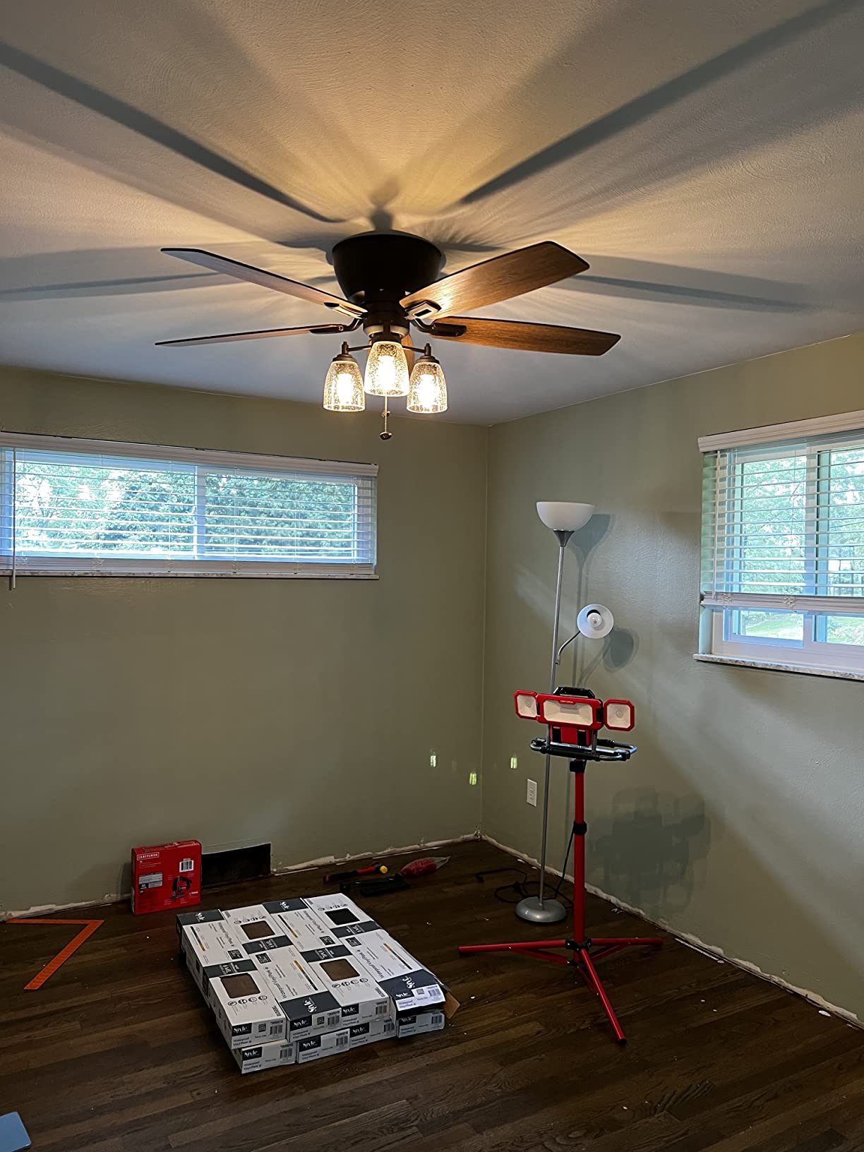 Prominence Home Arthur, 52 inch Industrial Farmhouse Flush Mount LED Ceiling Fan with Light, Pull Chain, Three Mounting Options, Dual Finish Blades, Reversible Motor - 51486-01 (Espresso) customer photo 2