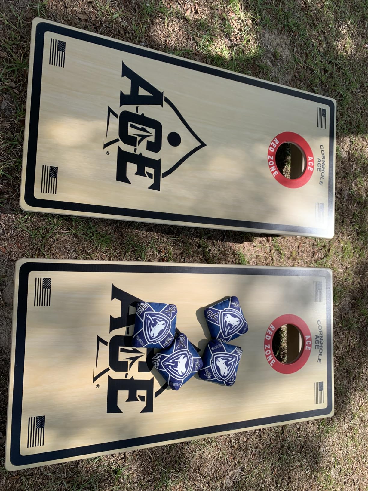 ACE PRO Professional Cornhole Boards - No Bounce! Triple Wide Legs, 3/4