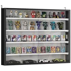 HOMCOM 5-Tier Display Cabinet, Glass Door Cabinet with Adjustable Shelves, Wall-Mounted Display Case for Playroom, Bedroom, White customer photo 1