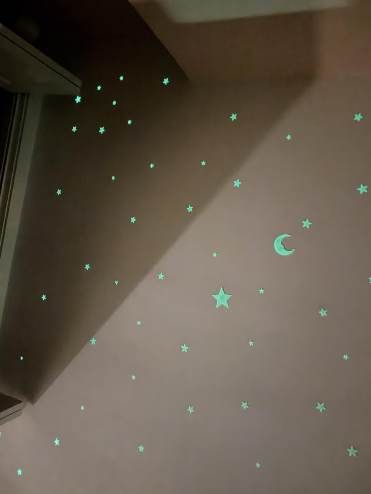 Glow in the Dark Ceiling Stars for Kids Room - 220pcs Glow Stars for Ceiling Made from Recycled Materials with Moon, North Star & Constellation E-Book customer photo 1