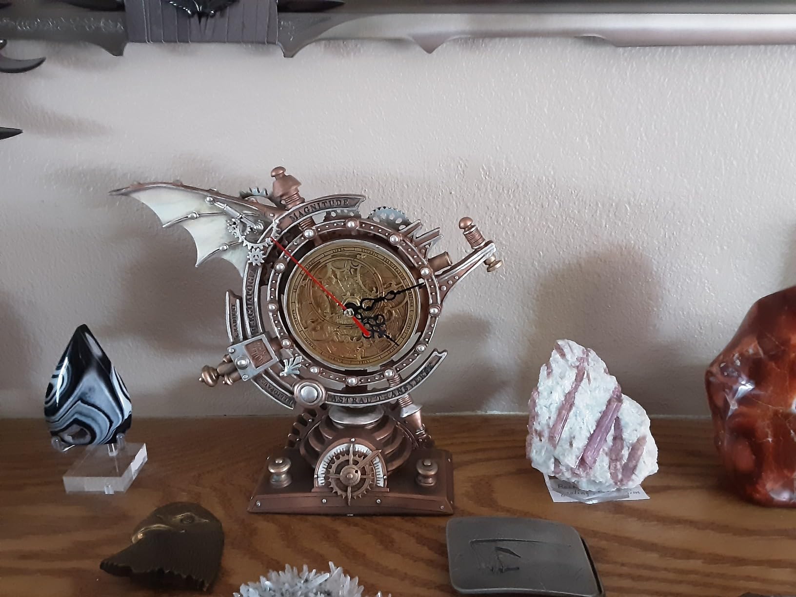Ebros Steampunk Industrial Celestial Intergalactic Stormgrave Chronometer with Painted Clockwork and Gearwork Decorative Table Clock Figurine 11