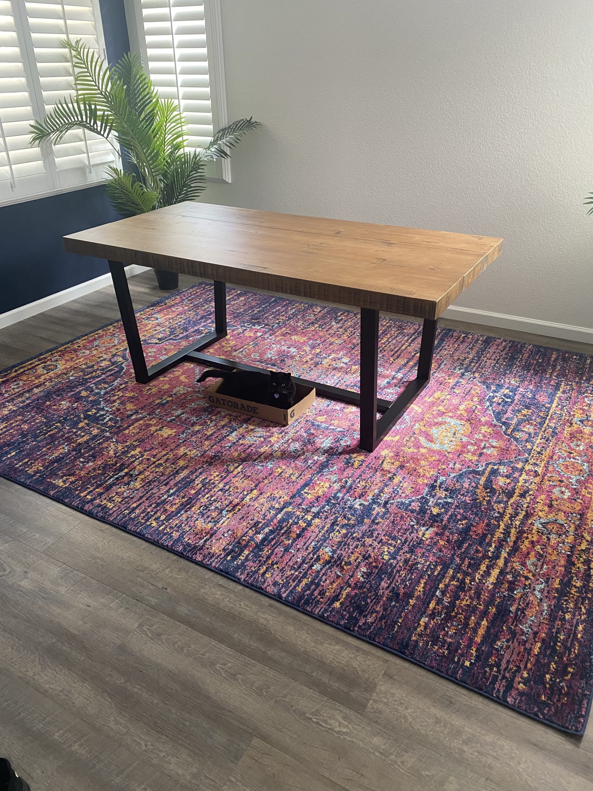 Walker Edison Durango Distressed Solid Wood Dining Table, 72 Inch, Rustic Oak customer photo 2