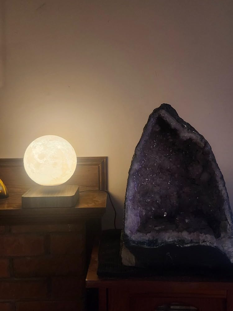 Levitating Moon Lamp, Magnetic Floating Moon Lamp Spinning Luna Night Light with 3 Color Modes, for Home Office Desk Decor, Bedroom Unique Lamps, Cool Tech Gadgets Gift for Women Kids customer photo 1