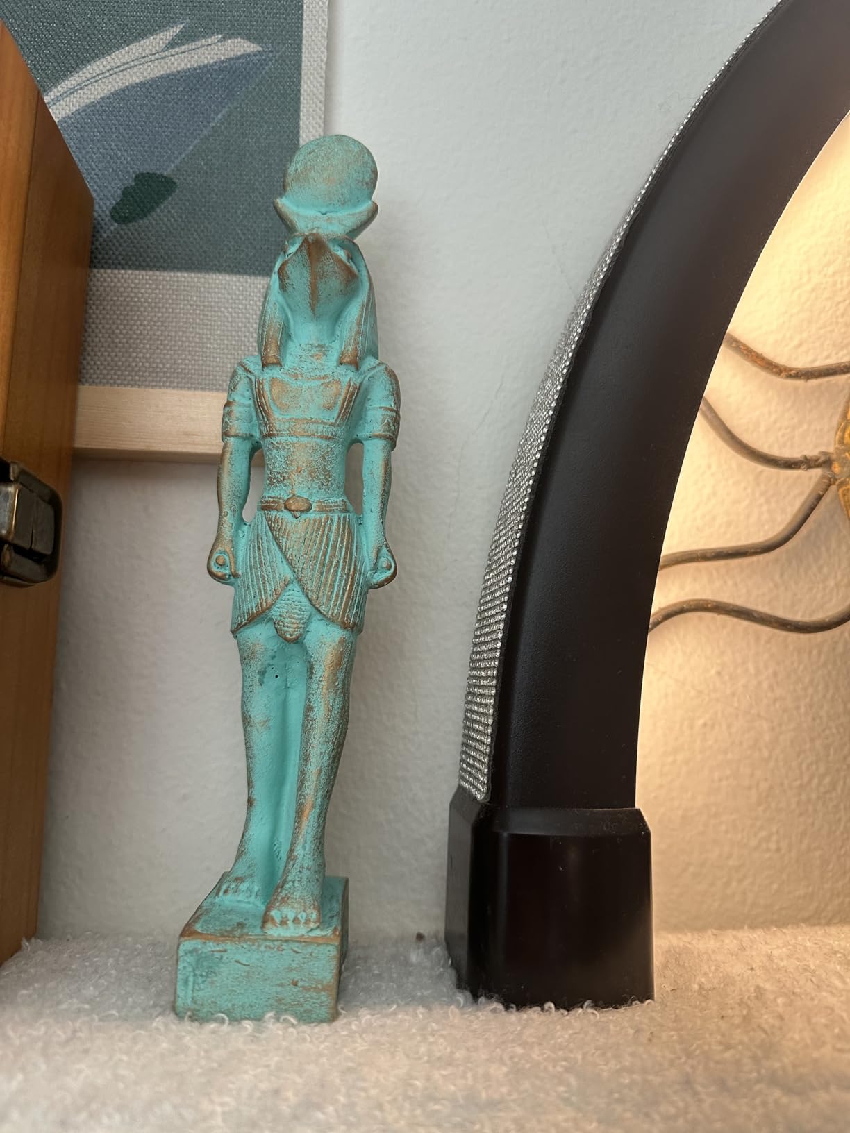 Discoveries Egyptian Imports - Egyptian God Ra Statue Patina Large - 8