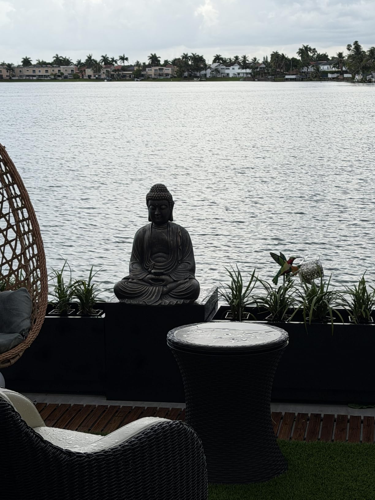 Glitzhome 22.75-inch Zen Meditation Buddha Garden Statue, Bronze Large Indoor and Outdoor Sculpture customer photo 2