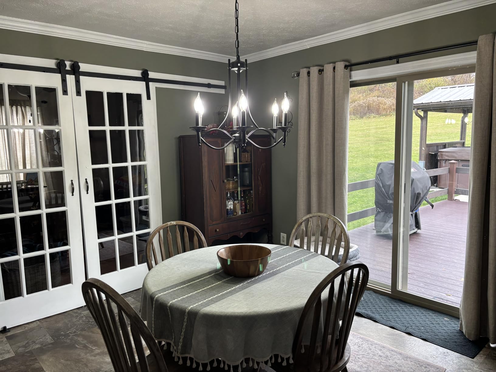 Industrial Candle Chandelier Modern Farmhouse Hanging Pendant Light Fixture with 8-Light Black Iron Classic Rural Candle Ceiling for Dining Room Living Room Bedroom Kitchen Island Foyer customer photo 2
