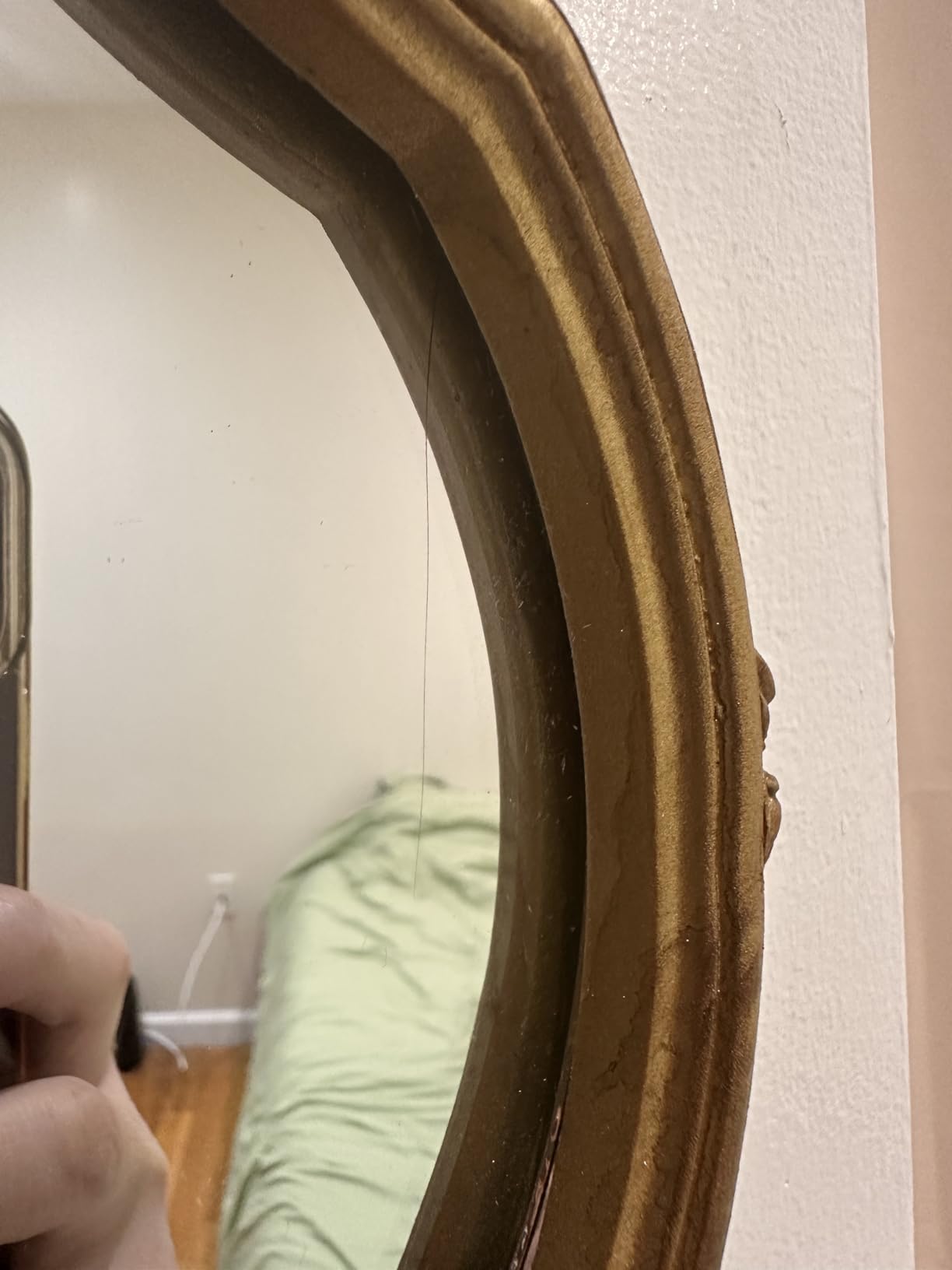 Black Gothic Decor Wall Mounted Mirror, Vintage Style Oval Mirror for Living Room Entryway, 10.5 by 12.5 inches customer photo 1