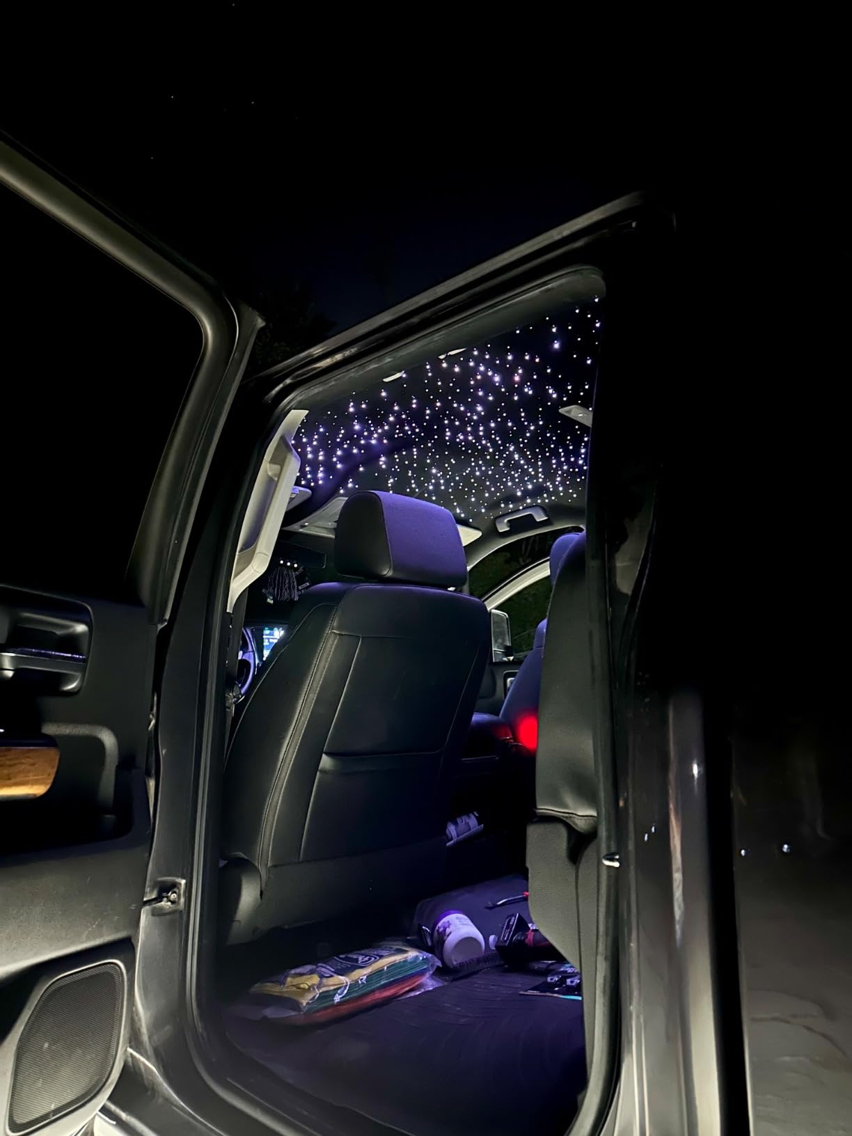 Fiber Optic Light Kit 20W RGBW Twinkle+APP+Sound Activated Dual-Head Fiber Optic Star Ceiling Light Total 620pcs of 9.8ft/3m Mixed Fiber Optic Strands for Car Headliner Star/Media Room customer photo 1