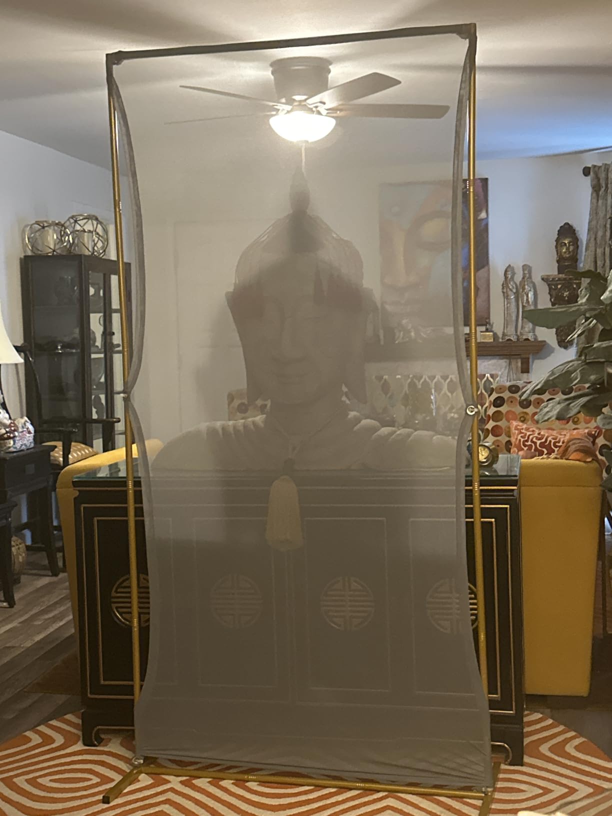 Holographic Rear Projection Screen with Mounting Hardware for Projecting Halloween Videos (5 ft x 9 ft Gray) customer photo 2
