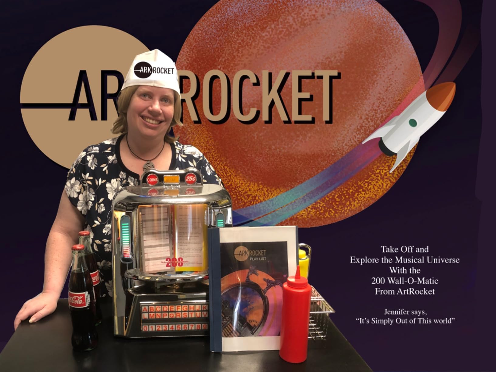 arkrocket 200 Wall-O-Matic Table Jukebox Wallbox Wireless Bluetooth Speaker FM Radio SD USB Retro American Diner Style Tabletop customer photo 2