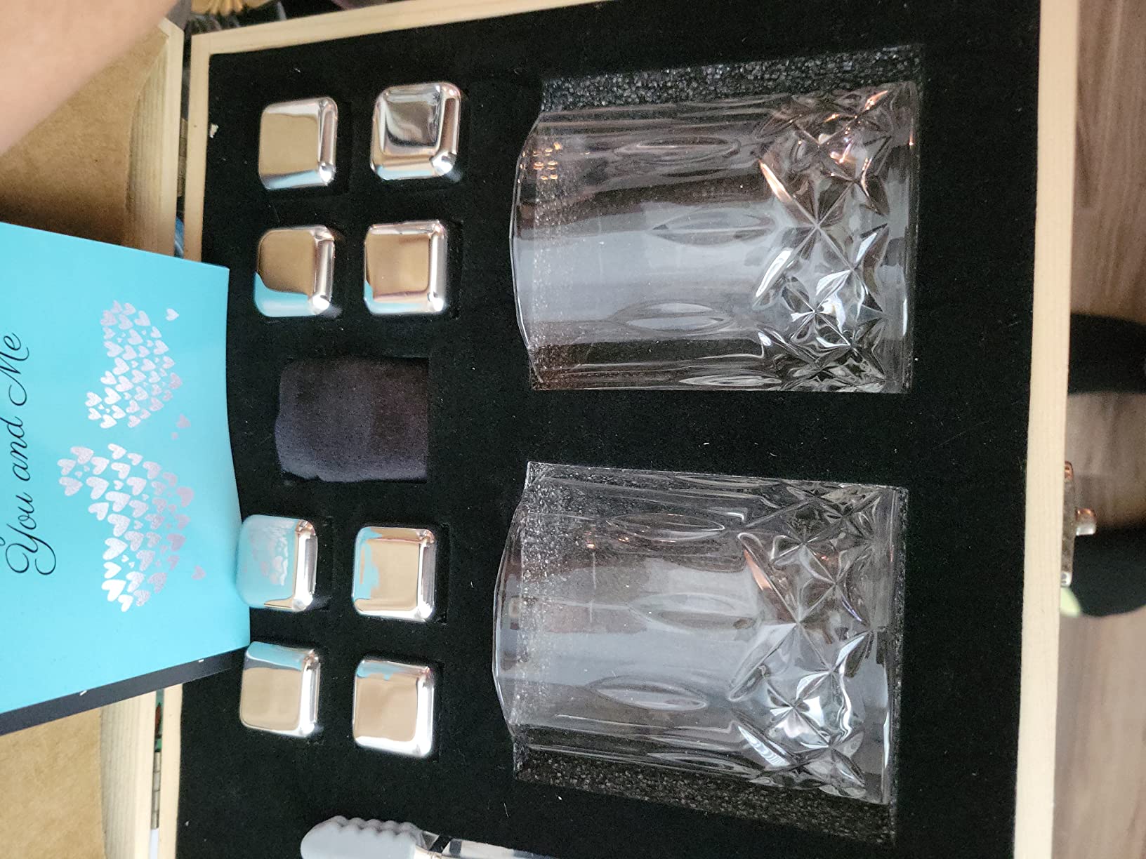 Whiskey Stones Gift Set Anniversary Gifts for Husband | Him | Men, Husband Birthday | Wedding Anniversary | Valentine's Day Gift, 8 Stainless Steel Whiskey Stones & 2 Whiskey Glasses(11oz) customer photo 1