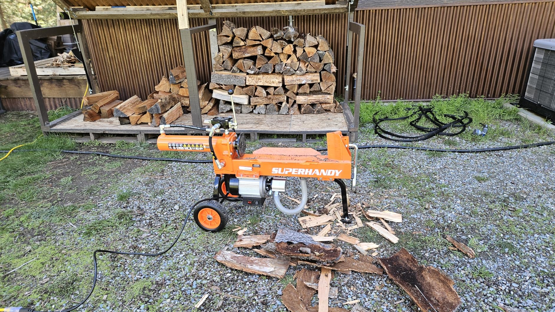 SuperHandy Hydraulic Log Splitter, 14 Ton, Portable Firewood Splitter with Auto-Return Ram customer photo 2