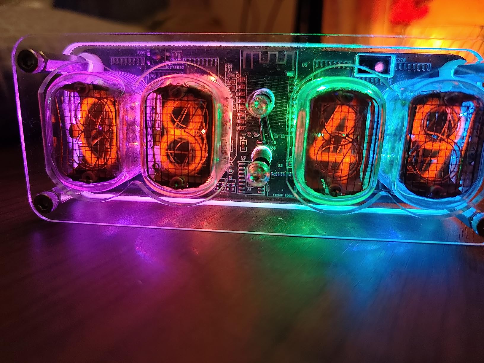 Glow Tube Clock - Retro Nixie Tube Clock with Digital Display, RGB Light, Perfect for Desktop and Room Decoration, Creative Gift customer photo 2