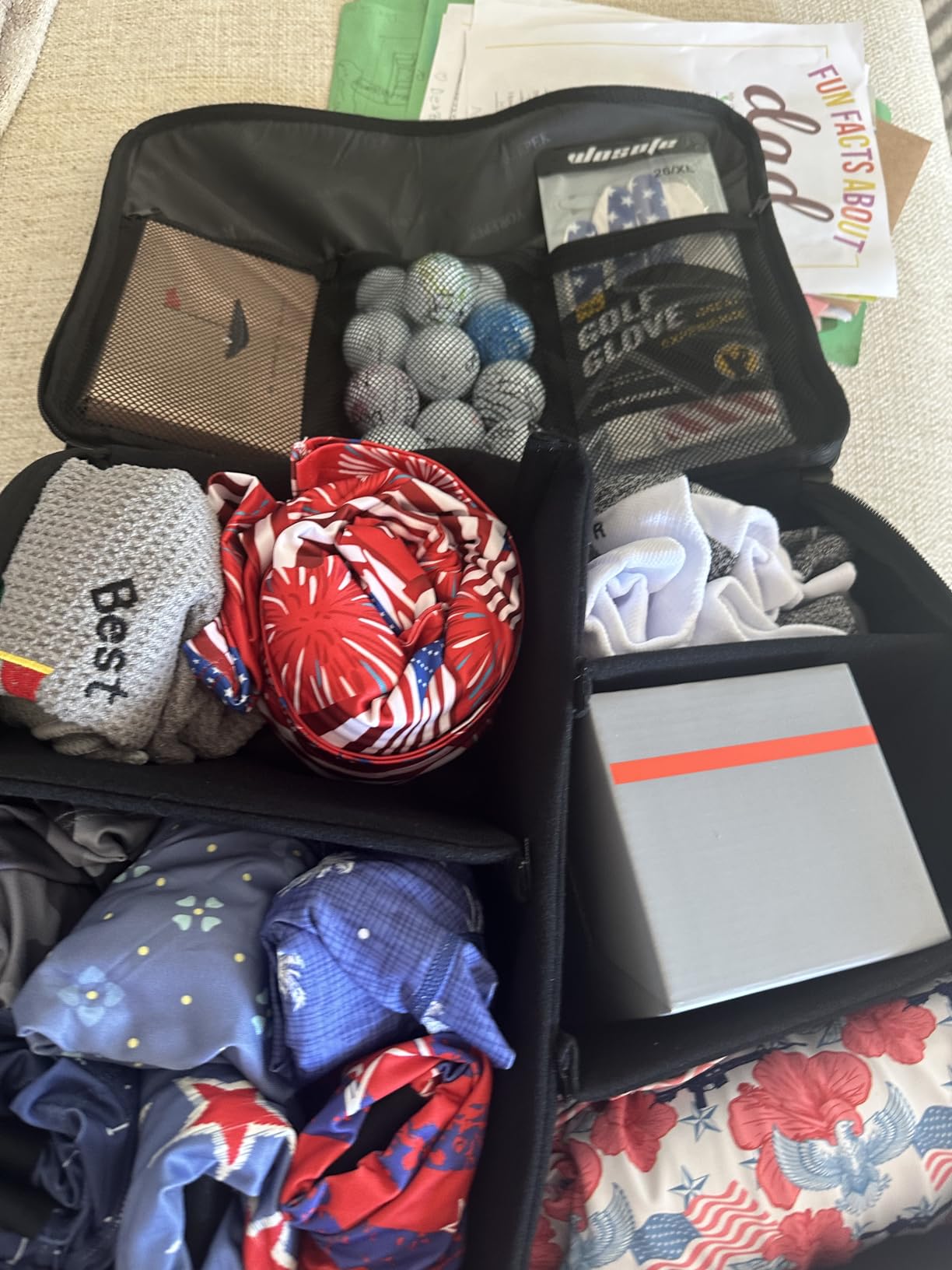 YOREPEK 2 Layer Golf Trunk Organizer, Golf Gifts for Men with Separate Ventilated Compartment for 2 Pair Shoes, Waterproof Car Trunk Locker for Balls, Tees, Clothes, Gloves, Gifts for Golfers customer photo 2