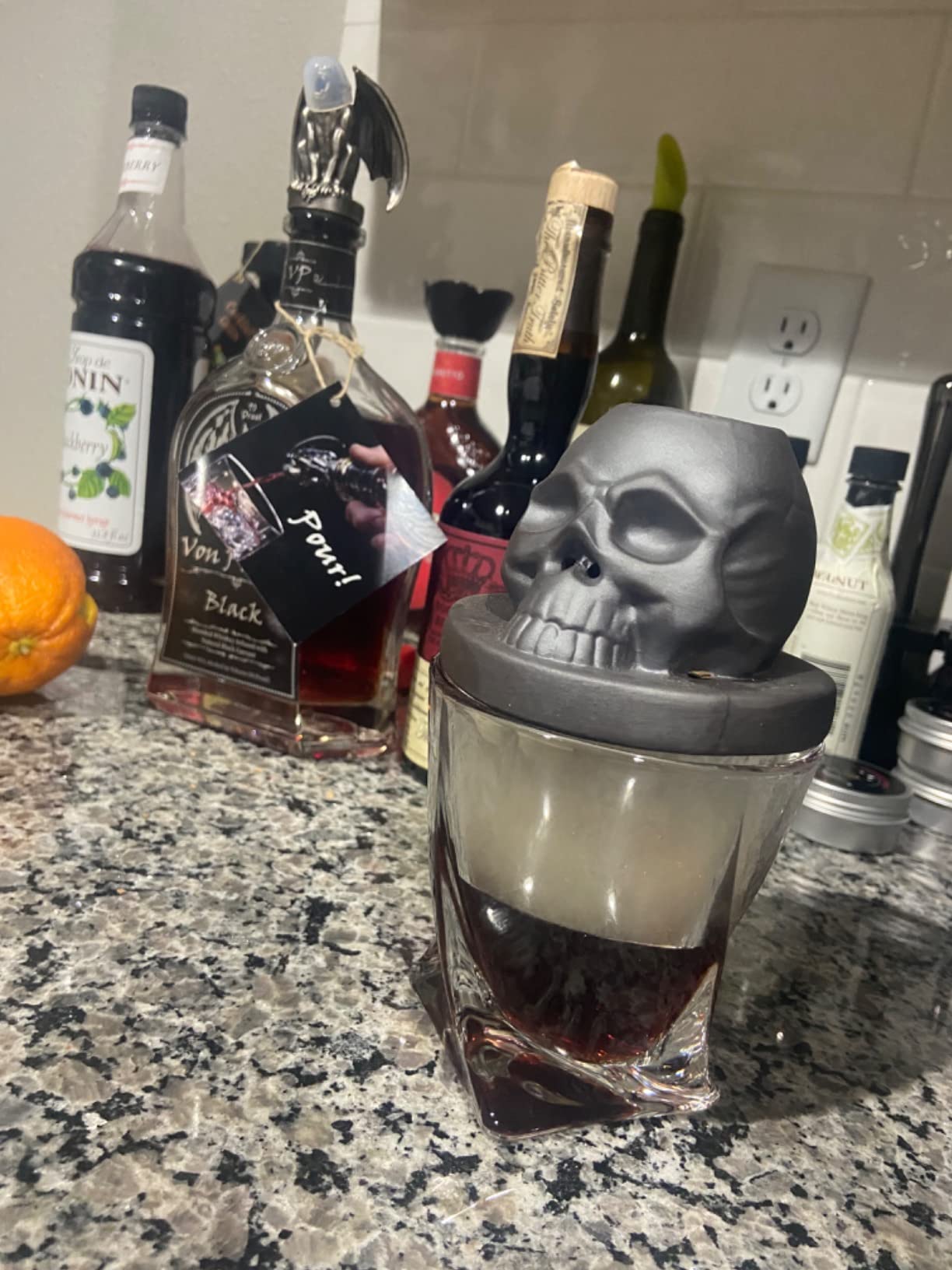 Cocktail Smoker Kit with Torch, Anmyox Whiskey Smoker Infuser Kit with Gift Box, Bourbon Whiskey Set Gift for Men,Skull old Fashioned Smoker Kit for Your Friends, Husband, Dad.(No Butane) customer photo 2