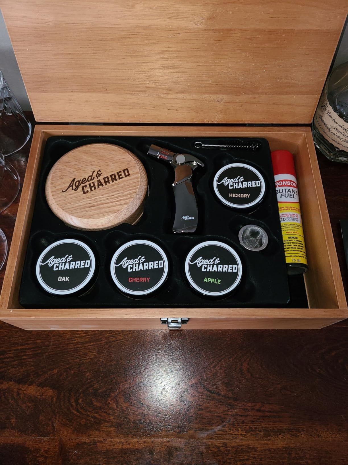 Whiskey Cocktail Smoker Kit with Torch, Old Fashioned Syrup & 8 Flavors Wood Chips - Premium USA Oak Smoker - Old Fashioned Smoker Kit - Bourbon Gifts for Men (with Butane) customer photo 2