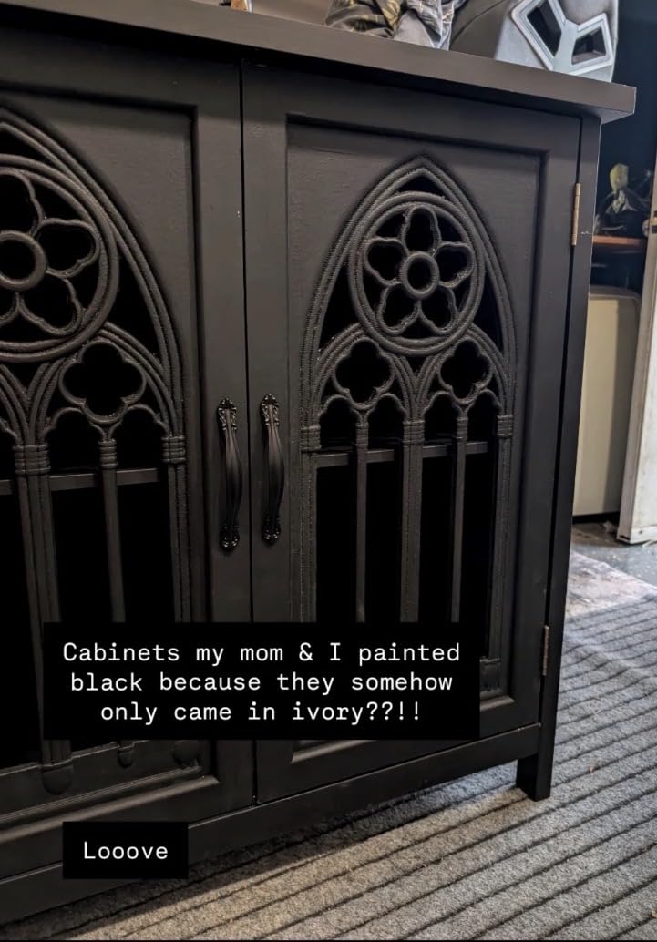 Sophia & William Black Accent Cabinet, Entryway Buffet Cabinet with Storage | Antique Buffet Cabinet Sideboard with Metal Church Window Door, for Entryway, Living Room customer photo 1
