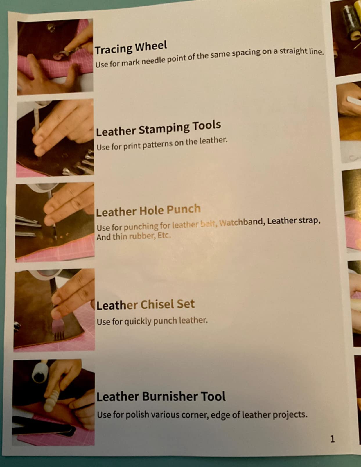 FifthQuarter 458 Pcs Leather Tooling Kit, Essential Leather Working Tools | For Starter, With Guide Craft Tool Kits, With Organizer customer photo 2
