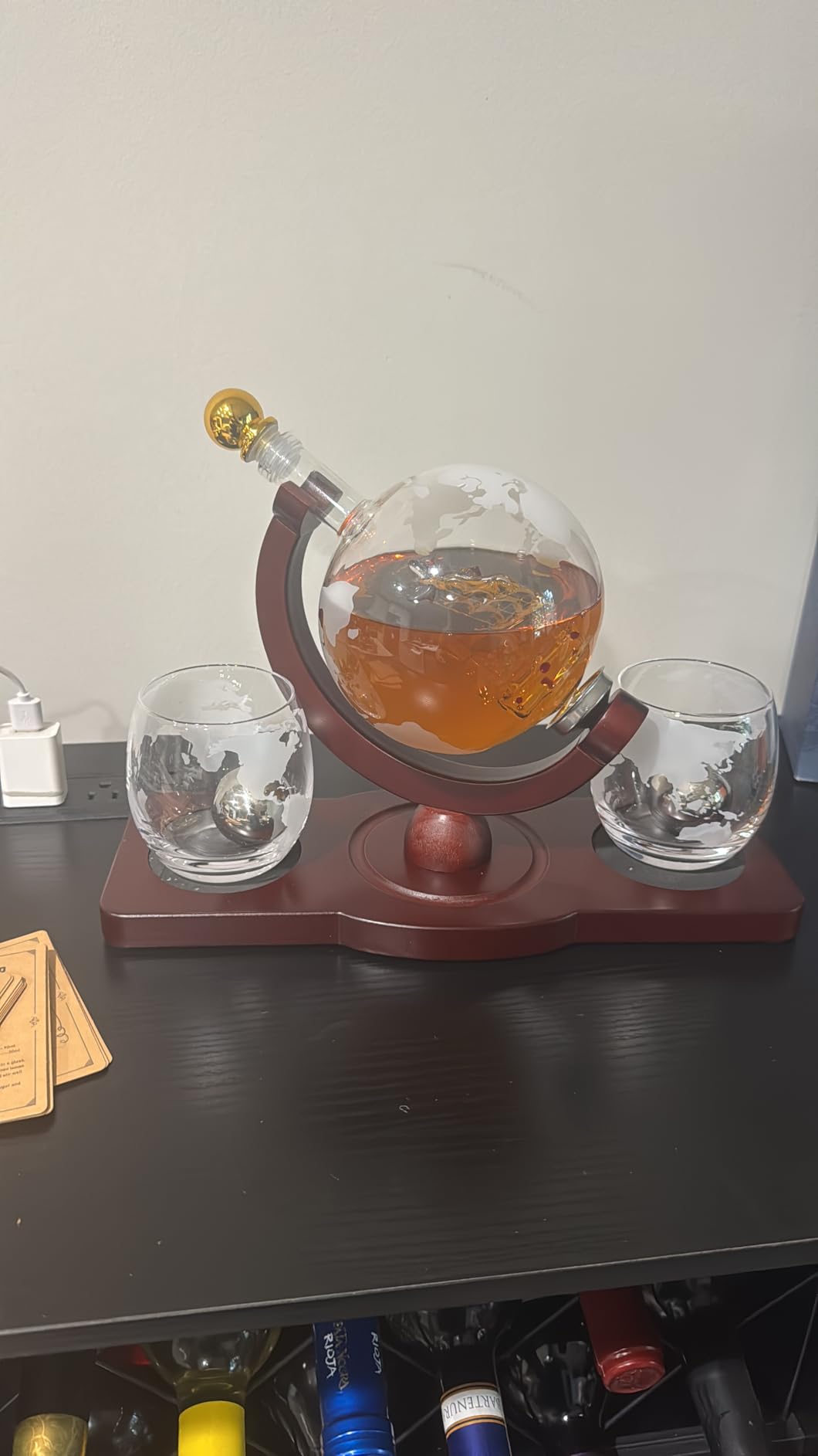 Gifts for Men Dad Fathers Day, Whiskey Decanter Globe Set with 2 Ball Stones & 2 Glasses customer photo 1