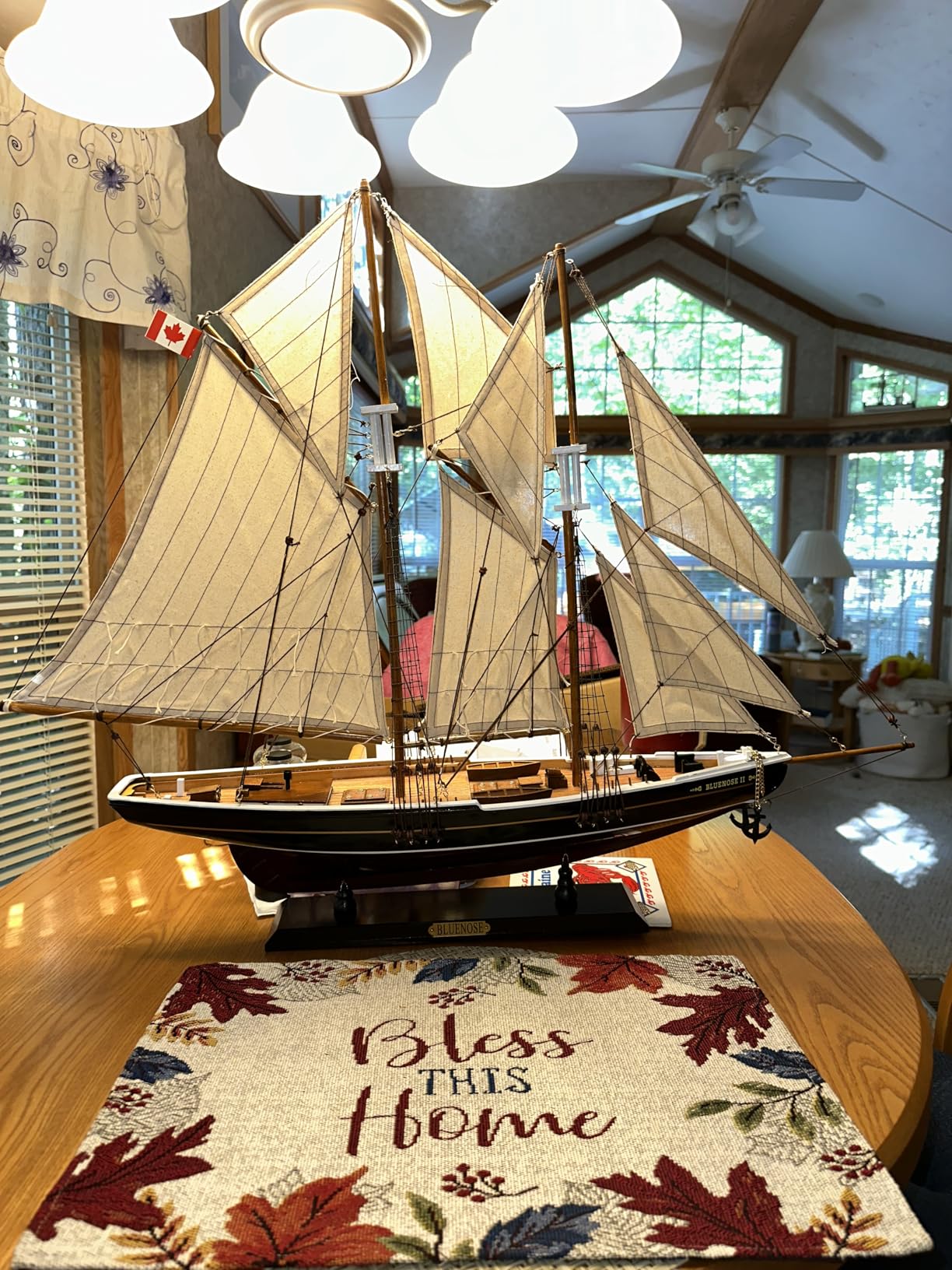 SAILINGSTORY Wooden Sailboat Model Ship Bluenose 1/80 Scale Replica Medium - Handcraft Authentic Details customer photo 3