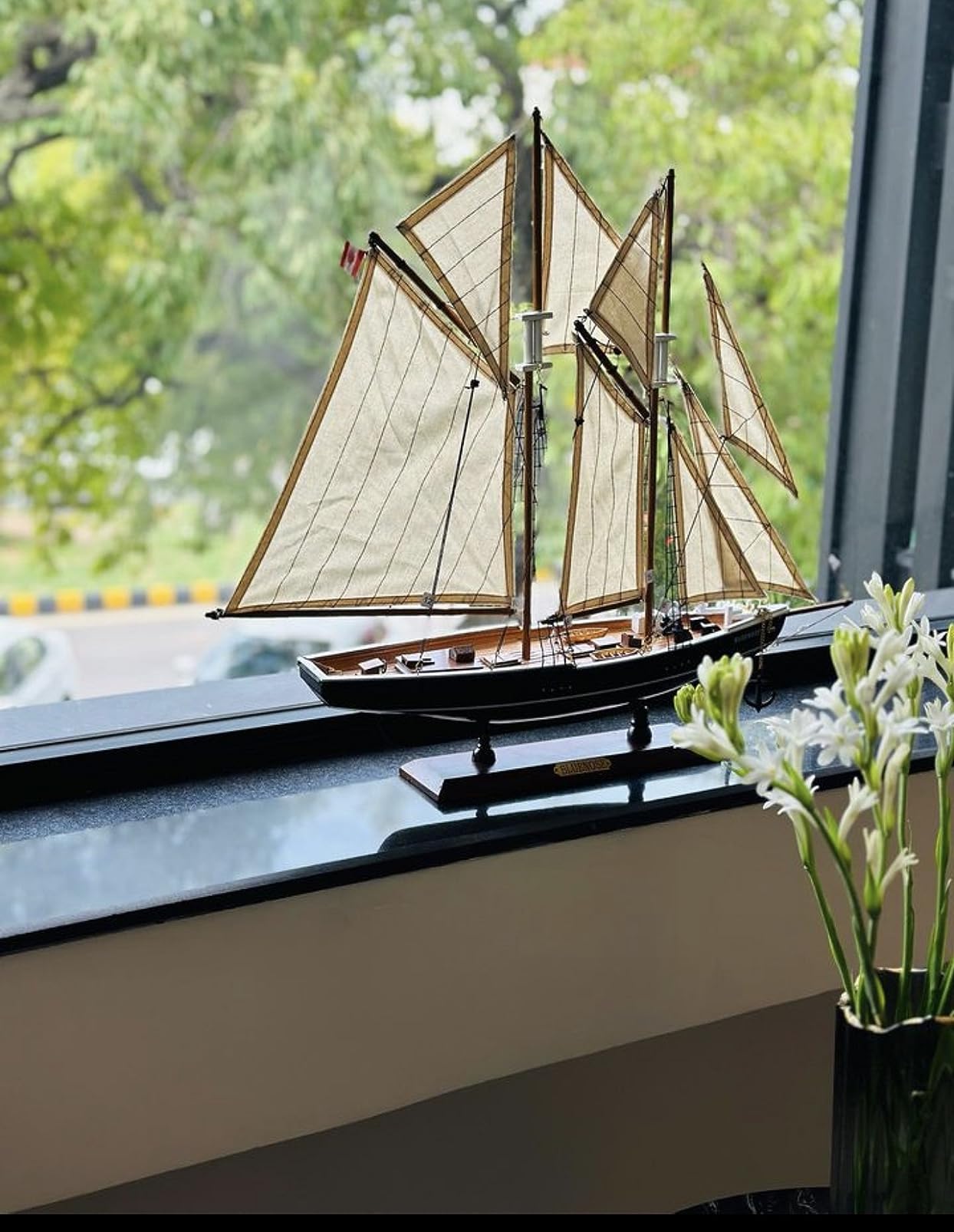SAILINGSTORY Wooden Sailboat Model Ship Bluenose 1/80 Scale Replica Medium - Handcraft Authentic Details customer photo 5