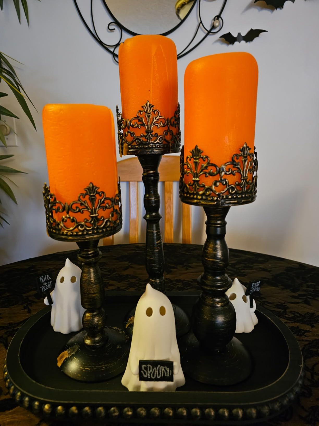 Black Vintage Candle Holder for Table Centerpiece Gothic Candle Stand Set customer photo 1