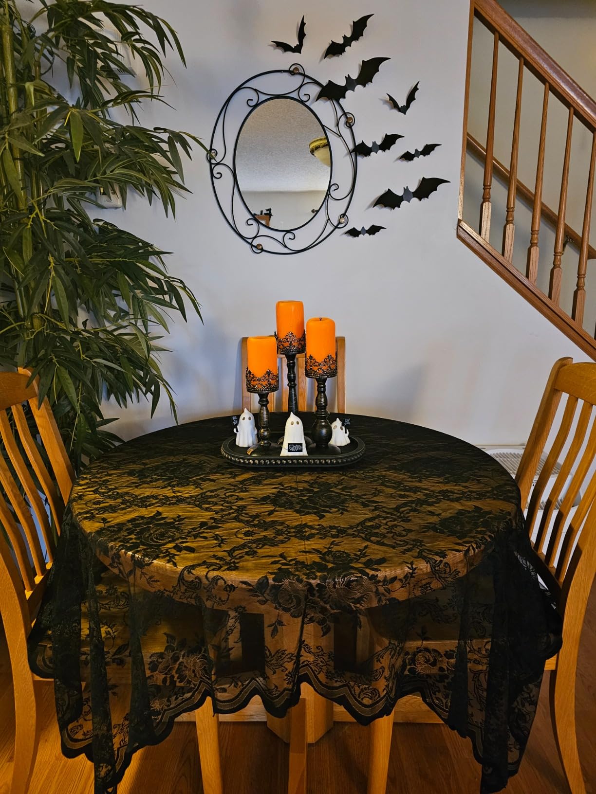 Black Vintage Candle Holder for Table Centerpiece Gothic Candle Stand Set customer photo 2