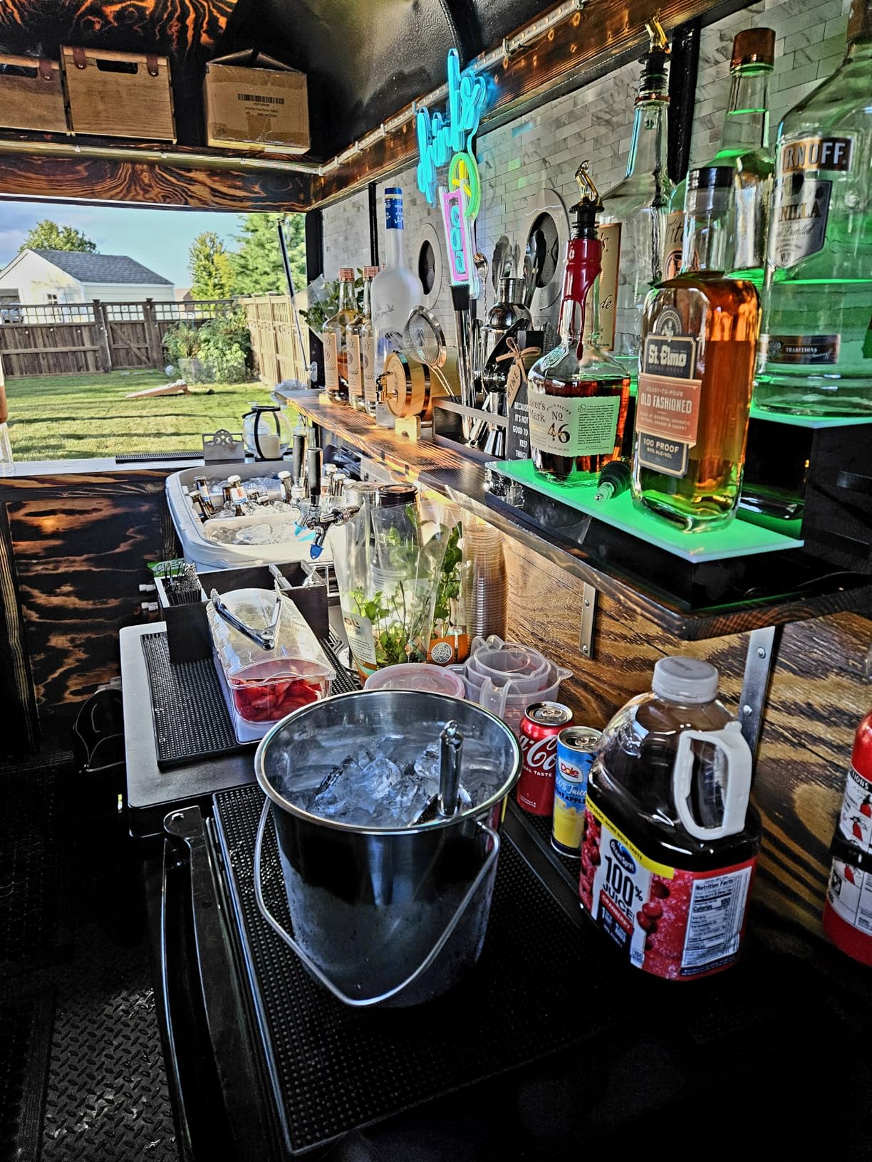 GOH&FTY RGBIC LED Liquor Bottle Display Shelf, Lighted 16-Inch 2-Tier | Bottom glow bar bottle display with app and remote, music sync, timer, 5mm acrylic for home and commercial bars customer photo 1