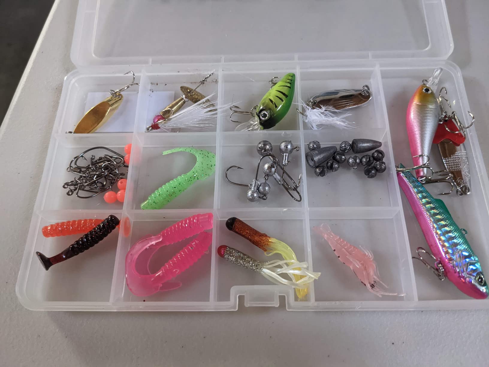 TCMBY Fishing Lures Bait Tackle Kit Set for Freshwater Trout Bass Fishing, Including Accessories, Fishing Tackle Box, Crankbait, Spoon, Hooks, Fishing Gear and Equipment for Starter Beginner. customer photo 2