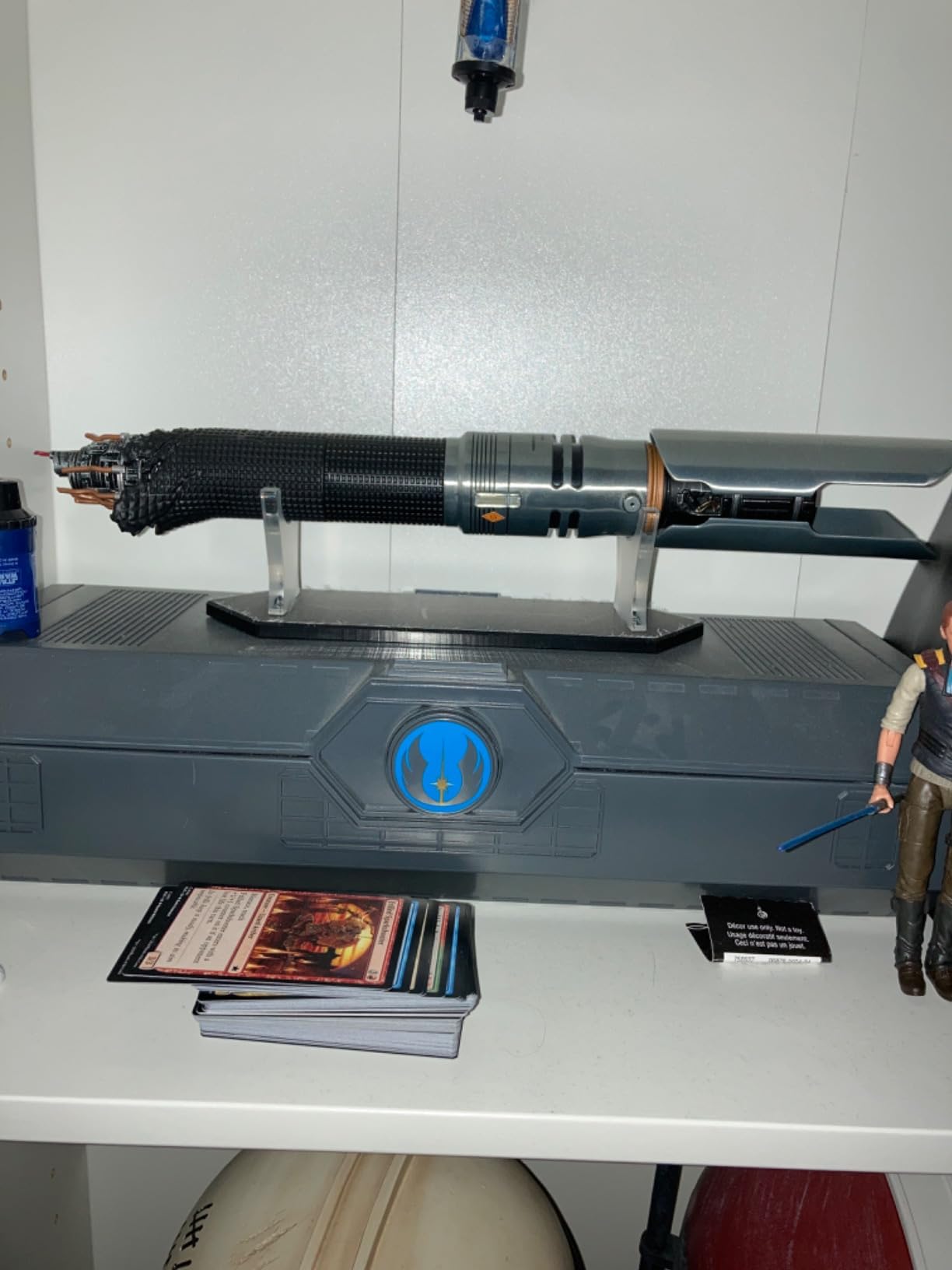 WANLIAN Lightsaber Display Stand Acrylic Desktop Lightsaber Display Case Lightsaber Hilt Holder for Display Decorative Lightsaber (Black bottom) customer photo 2