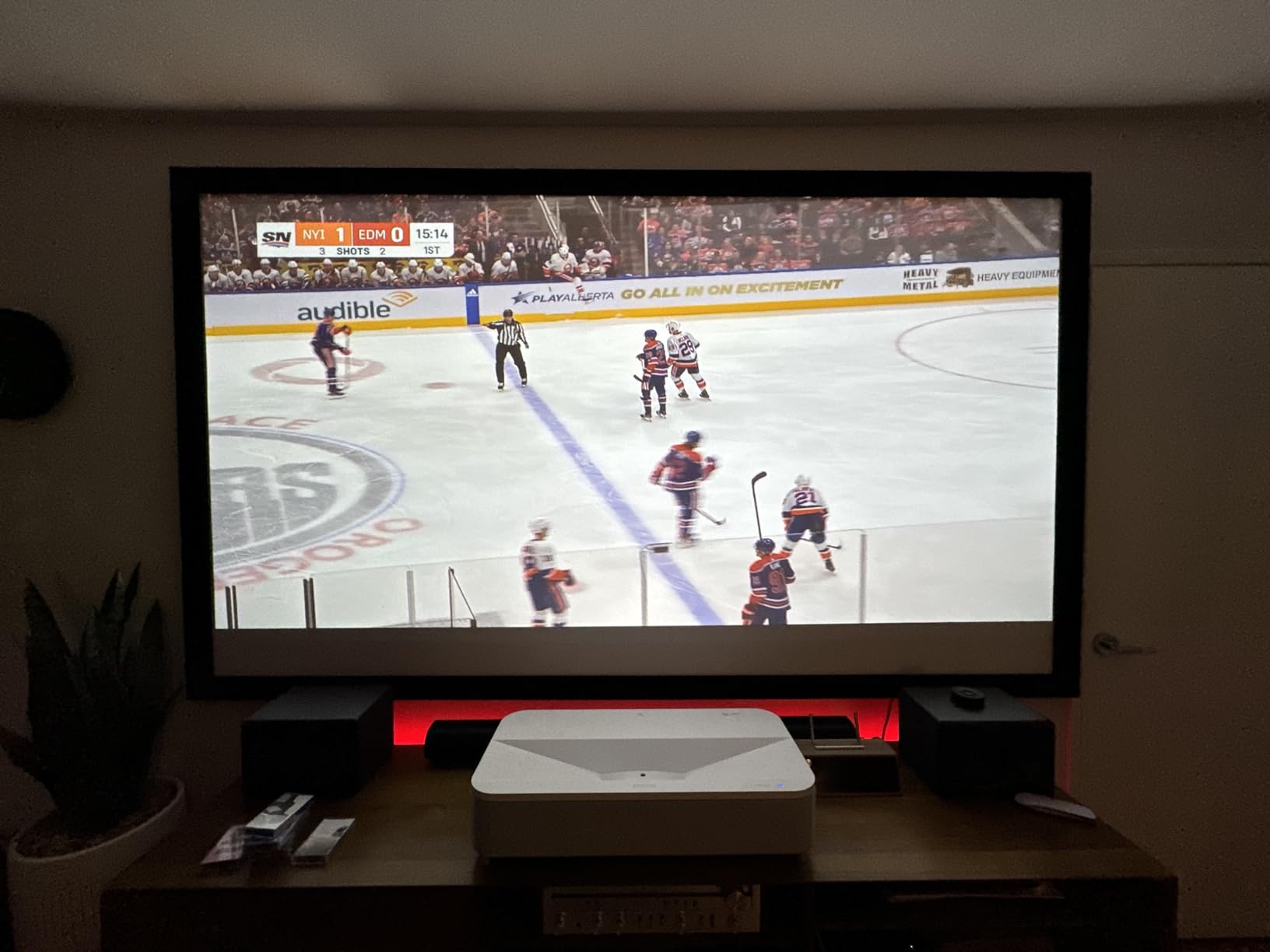 Epson EpiqVision LS800 4K PRO-UHD Ultra Short Throw Laser Projector | 3-Chip 3LCD 4000 Lumens Color and White Brightness HDR Smart Streaming Android TV Yamaha 2.1ch Speakers HDMI Bluetooth customer photo 2