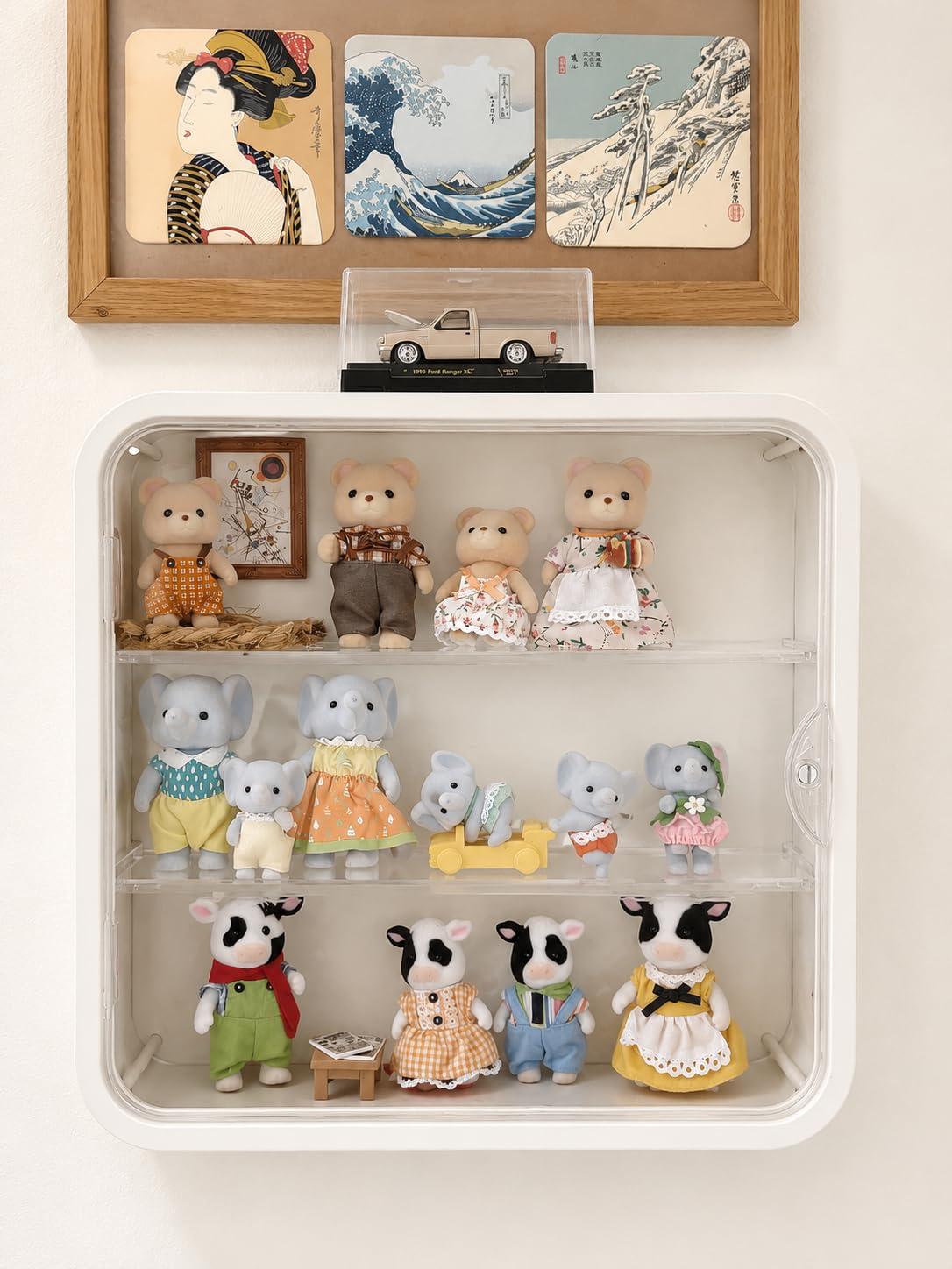 Wall Mount Display Case for Figures - Space Saving & Adjustable Acrylic Storage Box with Magnetic Door, Dustproof & Moisture Proof for Lego Pop Mart Action Figures customer photo 2