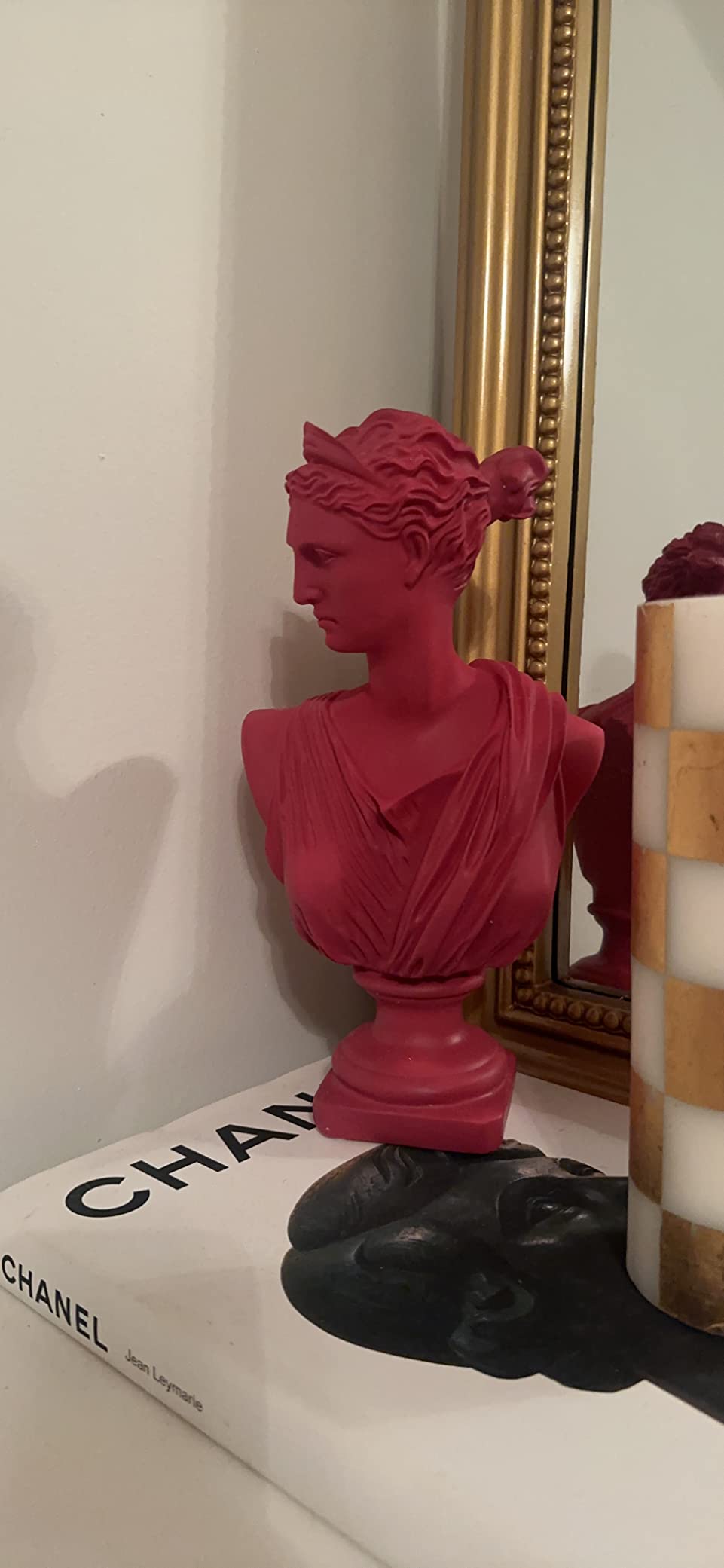 YUEOECOR 12Inch Greek Statue of Diana Goddess - Classic Roman Head Bust Greek Mythology Figurine Sculpture customer photo 2