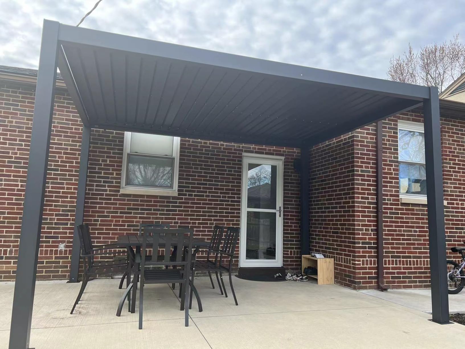 10'x12' Louvered Pergola, Outdoor Pergola with Adjustable Roof & Integrated Drainage System, Heavy Duty Metal Pergola for Patio Backyard Garden Deck Poolside Shade Shelter customer photo 1