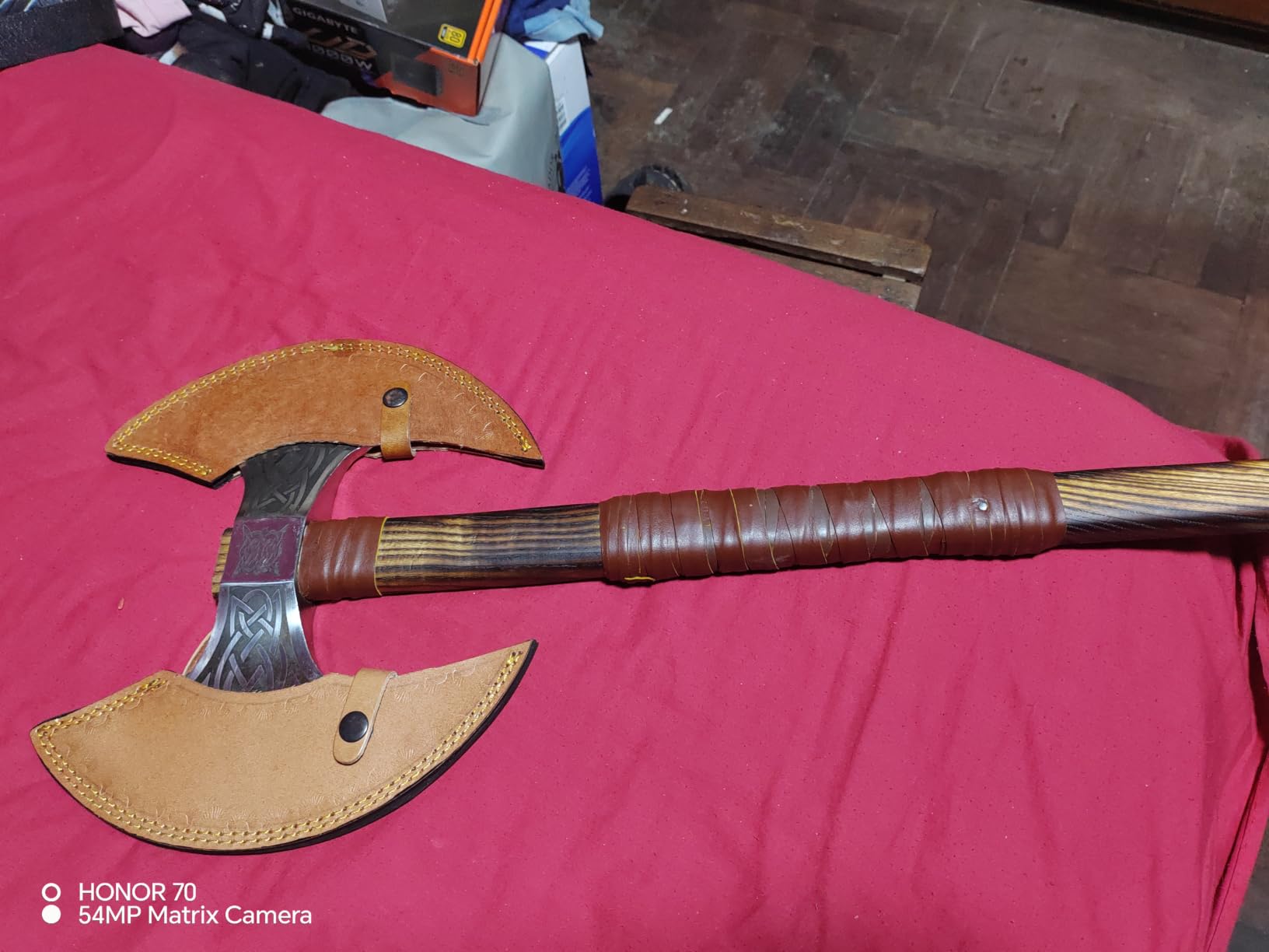 Dark WARRIOR Handmade Double Head Berserker Axe, Large Norse Double Blade, Hand Forged Steel, Forest Hewing Broad Hunting Dane customer photo 1