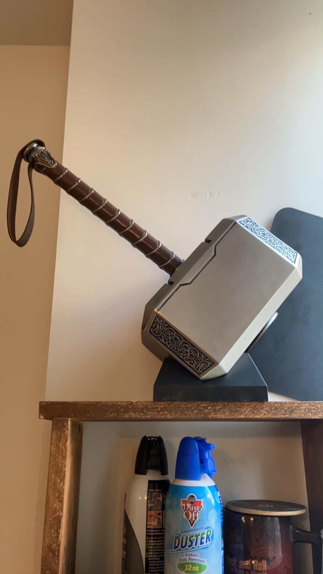 ZKBWFLA Thor Hammer with Base Thor The Dark World Lightning Strike Hammer | thors hammer PVC Replica for Cosplay, Collection and Display customer photo 2