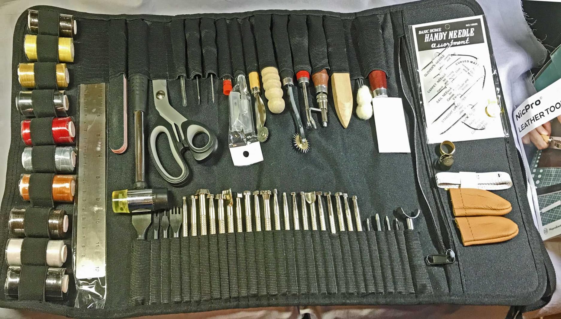 Nicpro 85PCS Leather Tooling Beginner Kit with Custom Storage Bag | Adults Leather Working Craft Tools, For Stamping Sewing Carving Cutting Punching customer photo 1