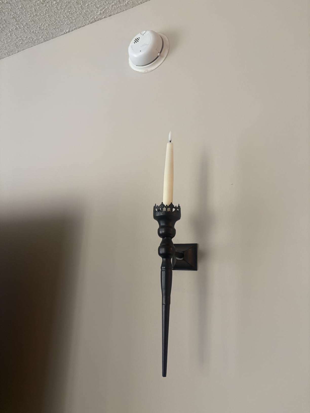 Gothic Wall Sconce Candle Holder (Set of 2) Black Crown and Scepter Design Wall-Mount Metal Candle Holders Hanging Iron Wall Candle Sconce Holder for Living Room, Bathroom, Dining Room customer photo 1