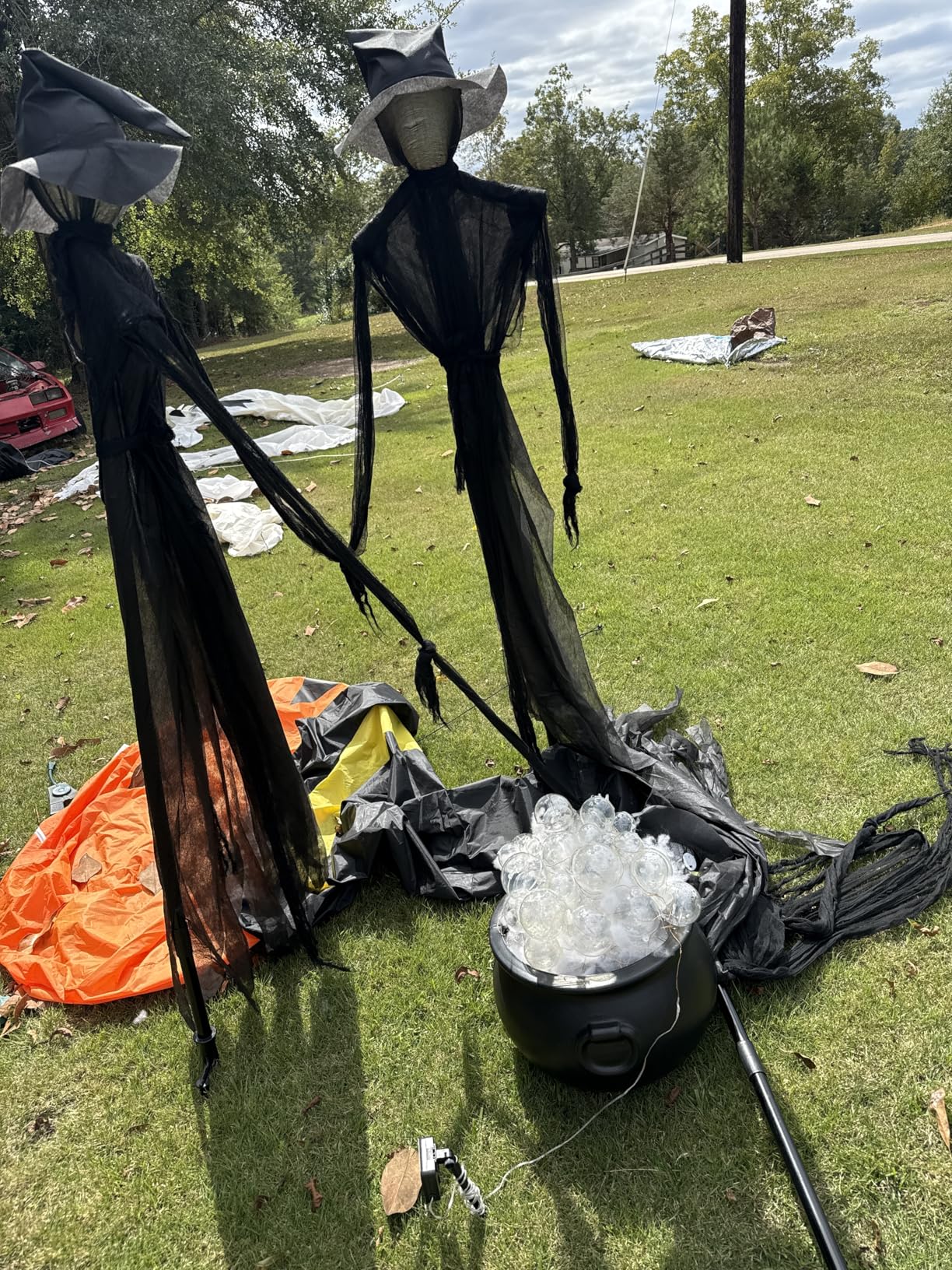 winemana 3 Pack Halloween Decorations Outdoor Halloween Witches Decor, 6FT | Light Up Witch Stakes, Multi-Color LEDs, Scary Yard Decorations, For Lawn, Garden & Haunted House customer photo 2