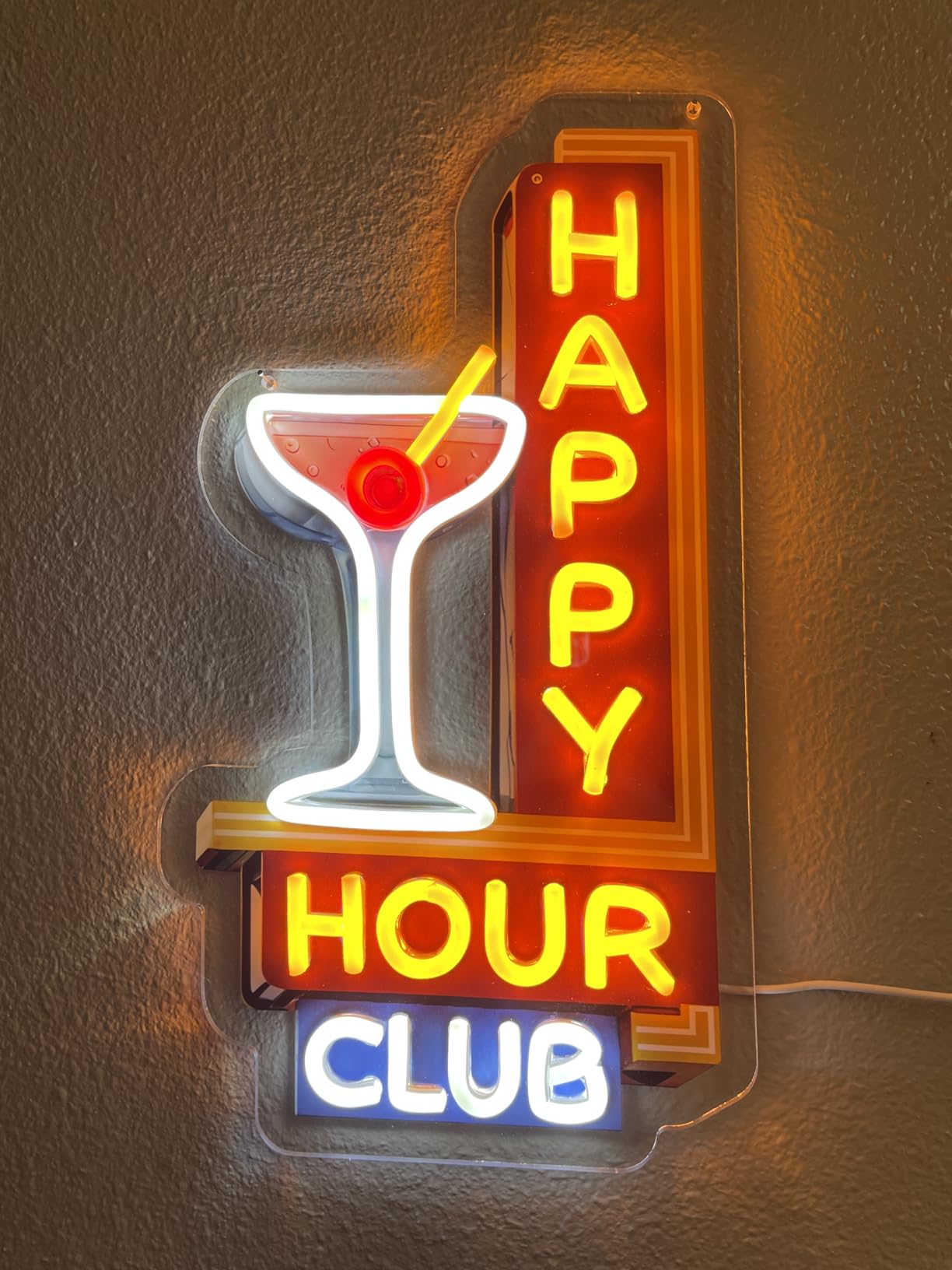 Cocktails Neon Sign Cocktail Glass LED Neon Signs Art Wall Lights for Beer Bar Decor Dimmable USB Powered Martini LED Neon Light for Party, Cocktails Bar, Pub, Night Club, Man Cave Decoration customer photo 1