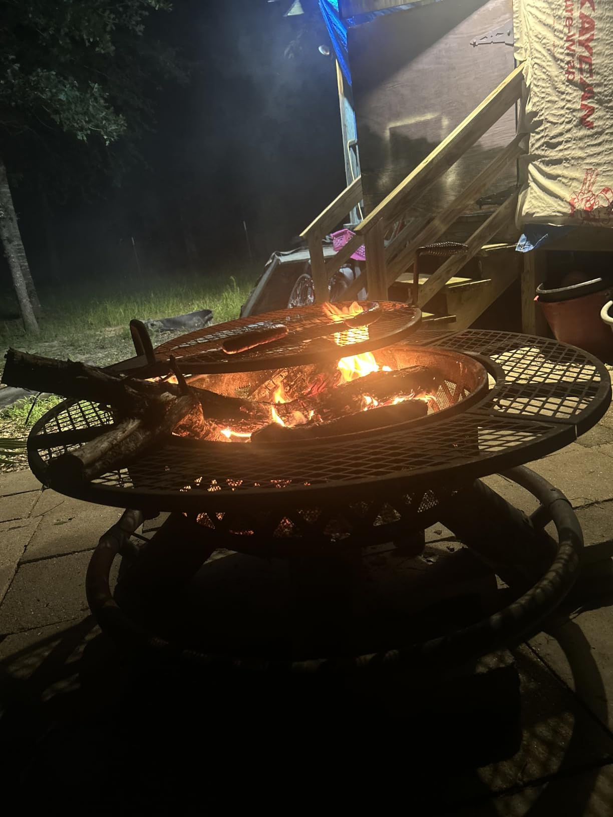 OutVue 36 Inch Fire Pit with 2 Grills, Wood Burning Fire Pits for Outside with Lid, Poker and Round Waterproof Cover, BBQ & Outdoor Firepit & Round Metal Table 3 in 1 for Patio, Picnic, Party customer photo 1